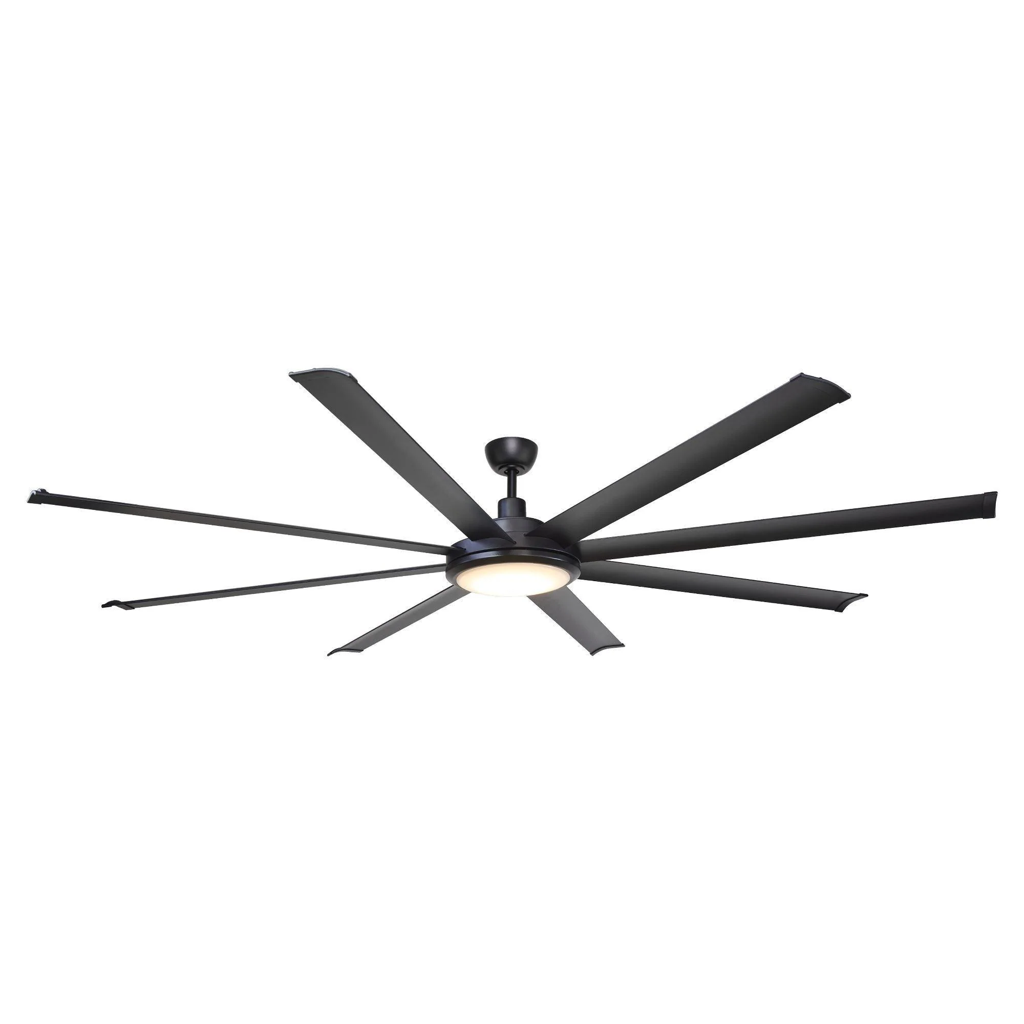 Parrot Uncle 75-Inch Industrial DC Motor Downrod Mount Reversible Ceiling Fan with Lighting and Remote Control (F8219110V)