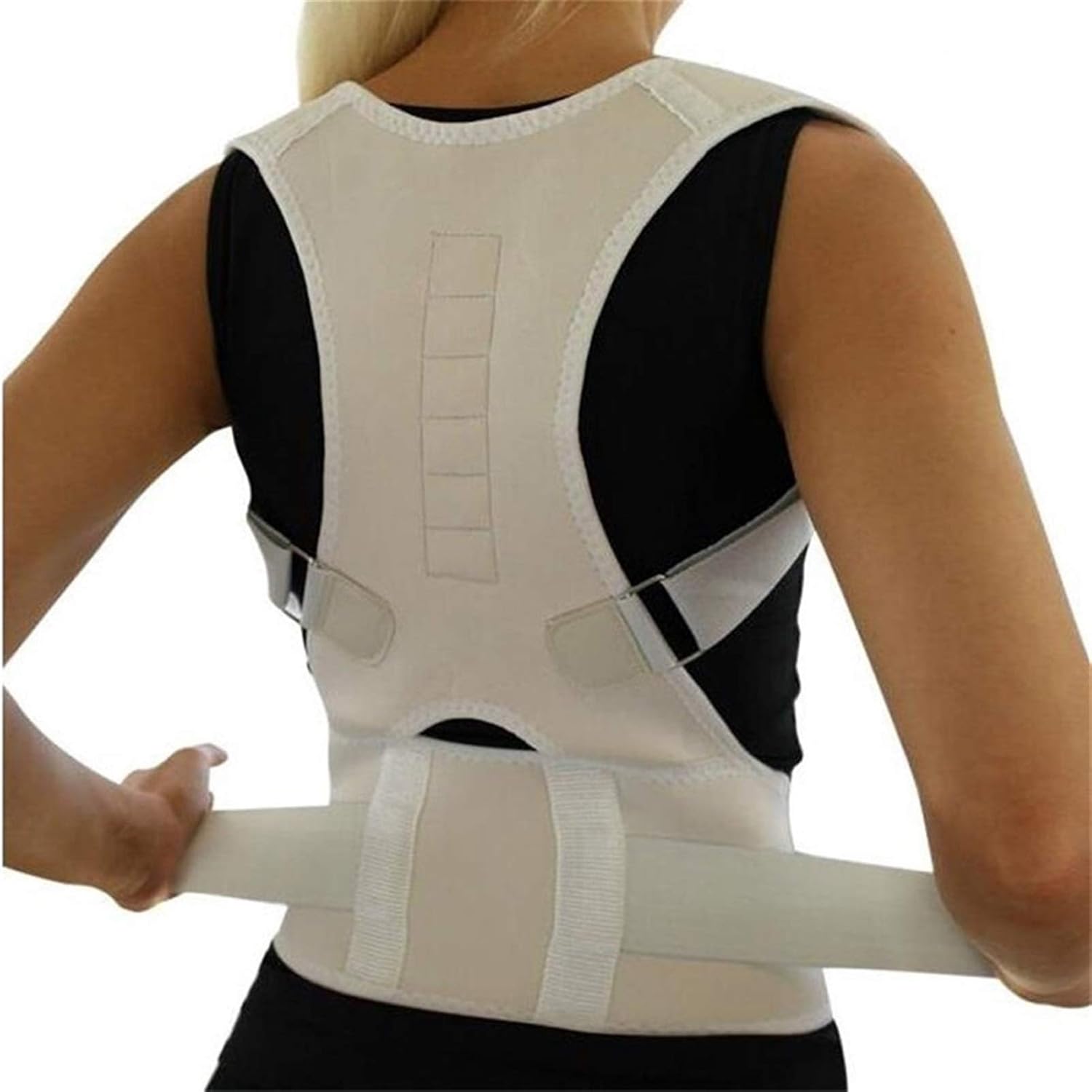Posture Corrector Shoulder Bandage Corset for The Back Orthopedic Posture Correction Lower Back Support Belt for Men Women,White-XL,White-XL
