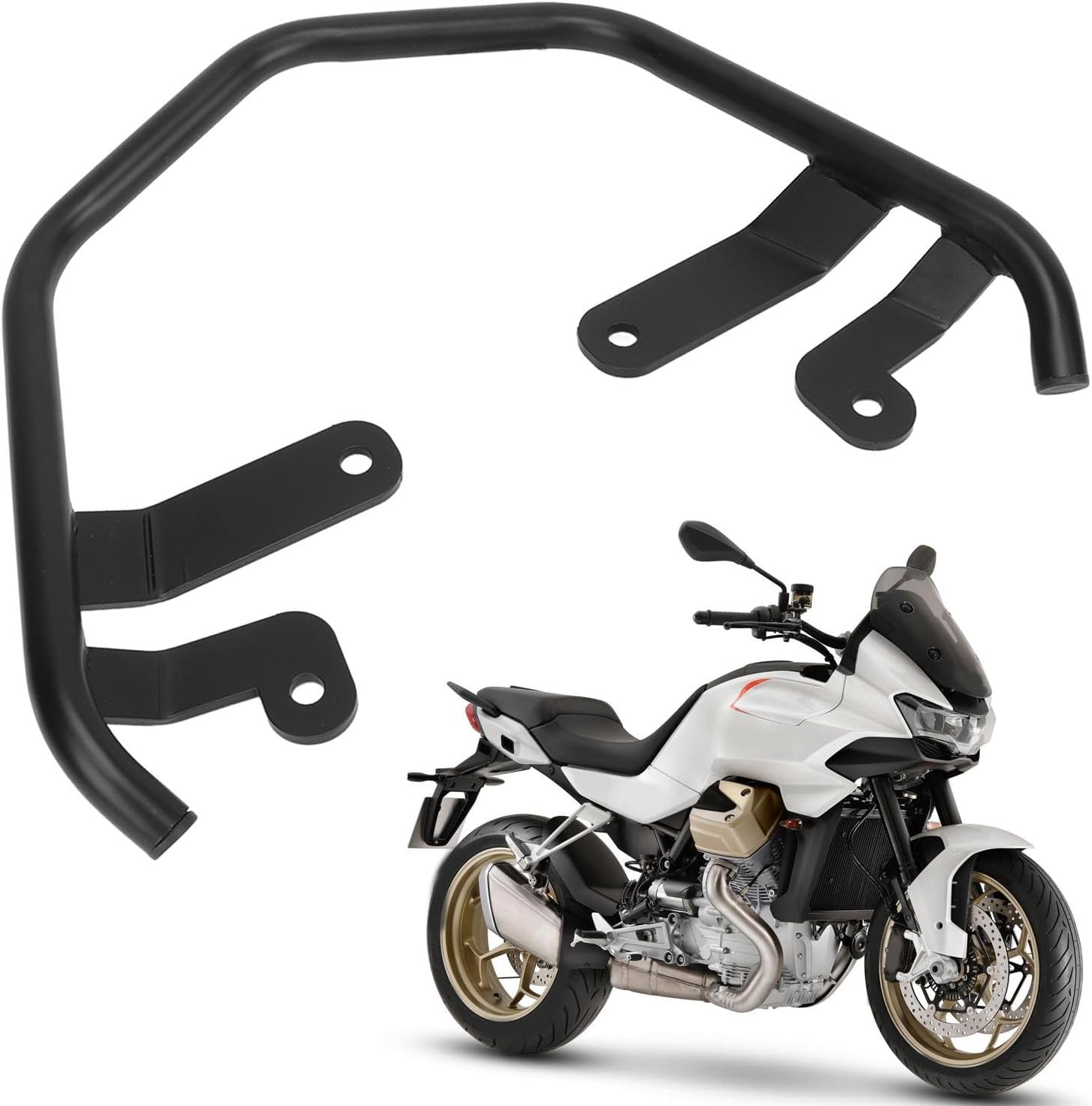 Bnineteenteam Rear Seat Armrest Replacement, Passenger Seat Hand Grab Bar 19mm Stable Support Replacement for V100 Mandello 2022 to 2024