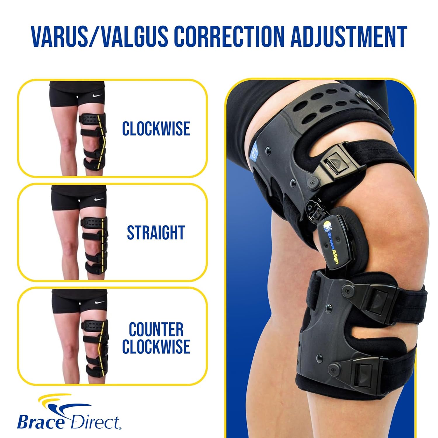 OA ROM Unloader Knee Brace - Adjustable Offloading for Degenerative Joint Disease and Osteoarthritis with Varus Valgus Correction L1843 L1851 (Right - Thigh up to 30 in)