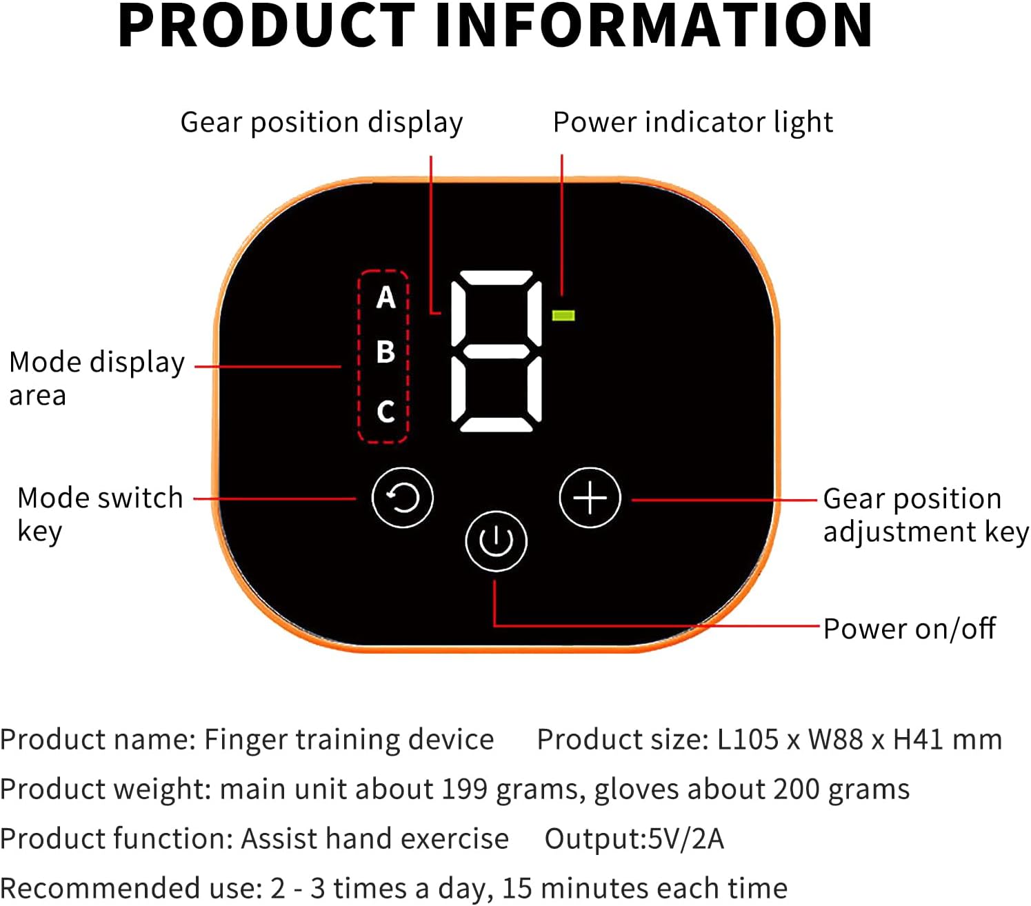 gaoxiao Hand Function Rehabilitation Robot Gloves, Recover Gloves for Hemiplegia Stroke Paralysis Patients, Left Right Finger and Hand Function Trainer Therapy Recovery Equipment A Left Hand M