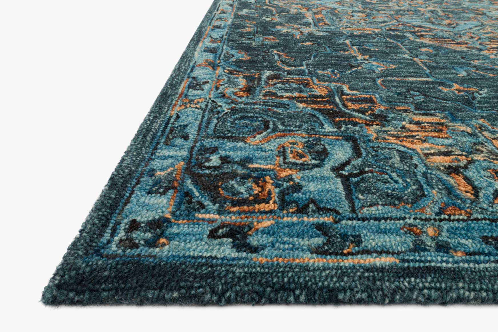 Loloi Victoria Collection - Traditional Hooked Rug in Teal (VK-15)