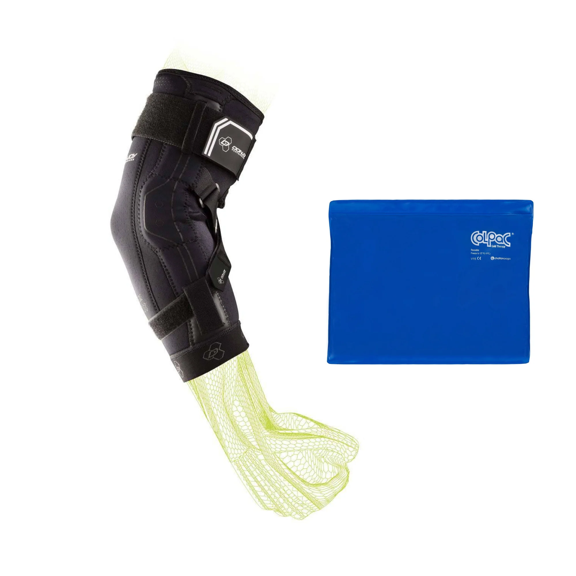 DonJoy Performance Bionic Elbow Brace II (Small) and Ice Pack (11 x 14-Inch)