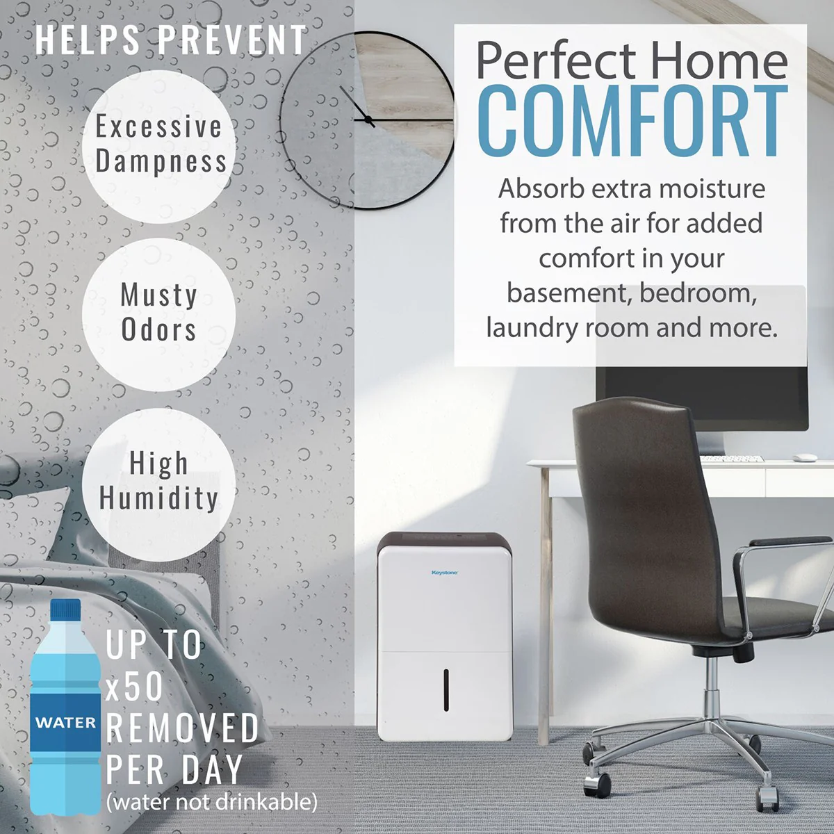Keystone 50 Pint Energy Star Dehumidifier
