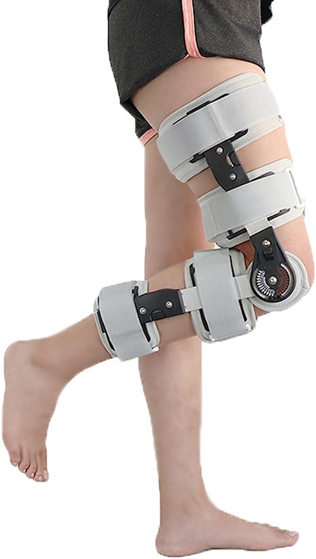 Adjustable Knee Brace Orthosis, Joint Support Knee Band Knee Splint Support Breathable Articulated Knee Brace Support for Joint Injuries and Orthopedic Rehab