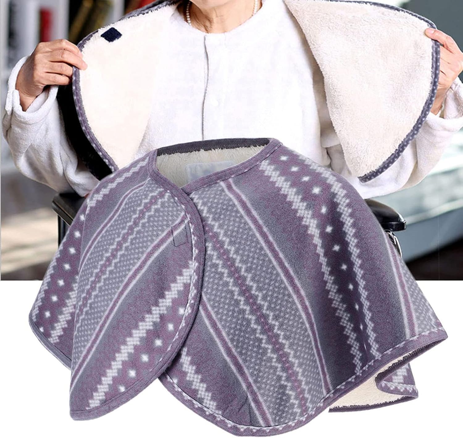 Shoulder Warm Blanket Thickened Wheelchair Care Shawl Portable Wearable Blanket Wrap Shawl Shawl Shoulder Warm Gift for Winter Use for Aged Care Products