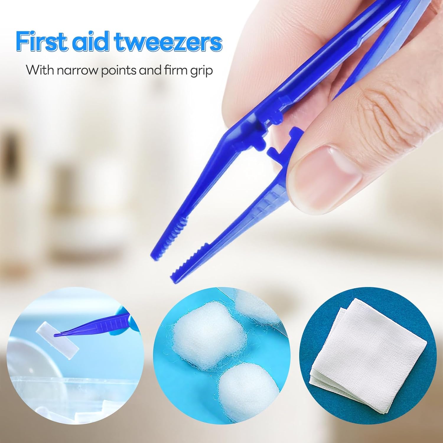 First Aid Tweezers Individually Wrapped,Plastic Tweezers,Disposable Tweezer | Suitable for First Aid Kits,Dressing,Gauze,Lab,School,Home,Elementary Science | Single Use,Individually Packaged (300)