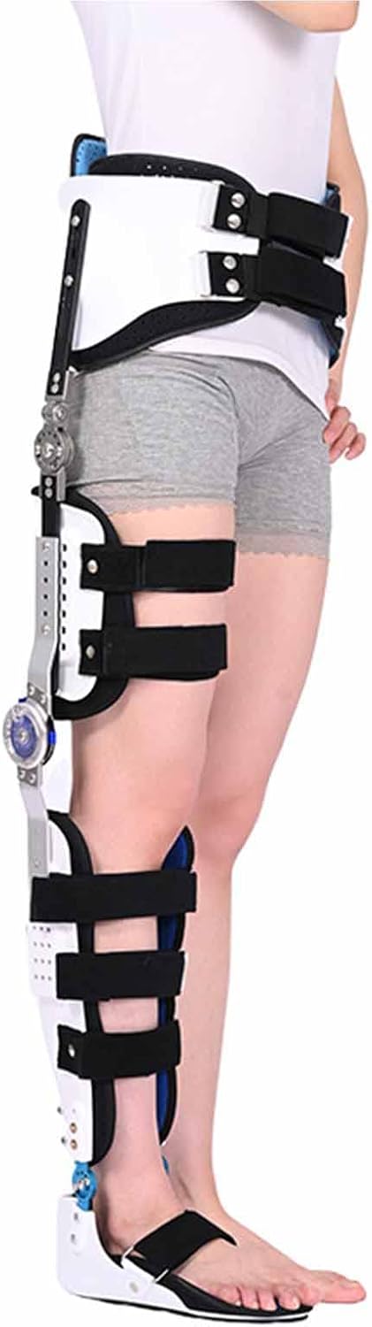 Knee Ankle Foot Fixation Orthosis,Comfortable Hinged ROM Hip Knee Brace Adjustable Ankle Foot Orthosis Brace Leg Fracture Foot and Orthotics of Lower Limbs