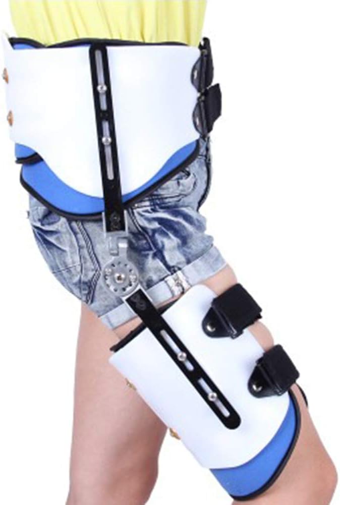 Adjustable ROM Hinged Hip Joint Abduction Orthosis Leg Brace Articulated Hip Joint Fixation Bracket Thigh Fracture Protector for Surrounding Soft Tissue Injuries