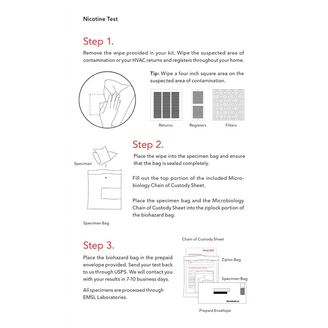 Mold Test Company DIY Nicotine Test Kit