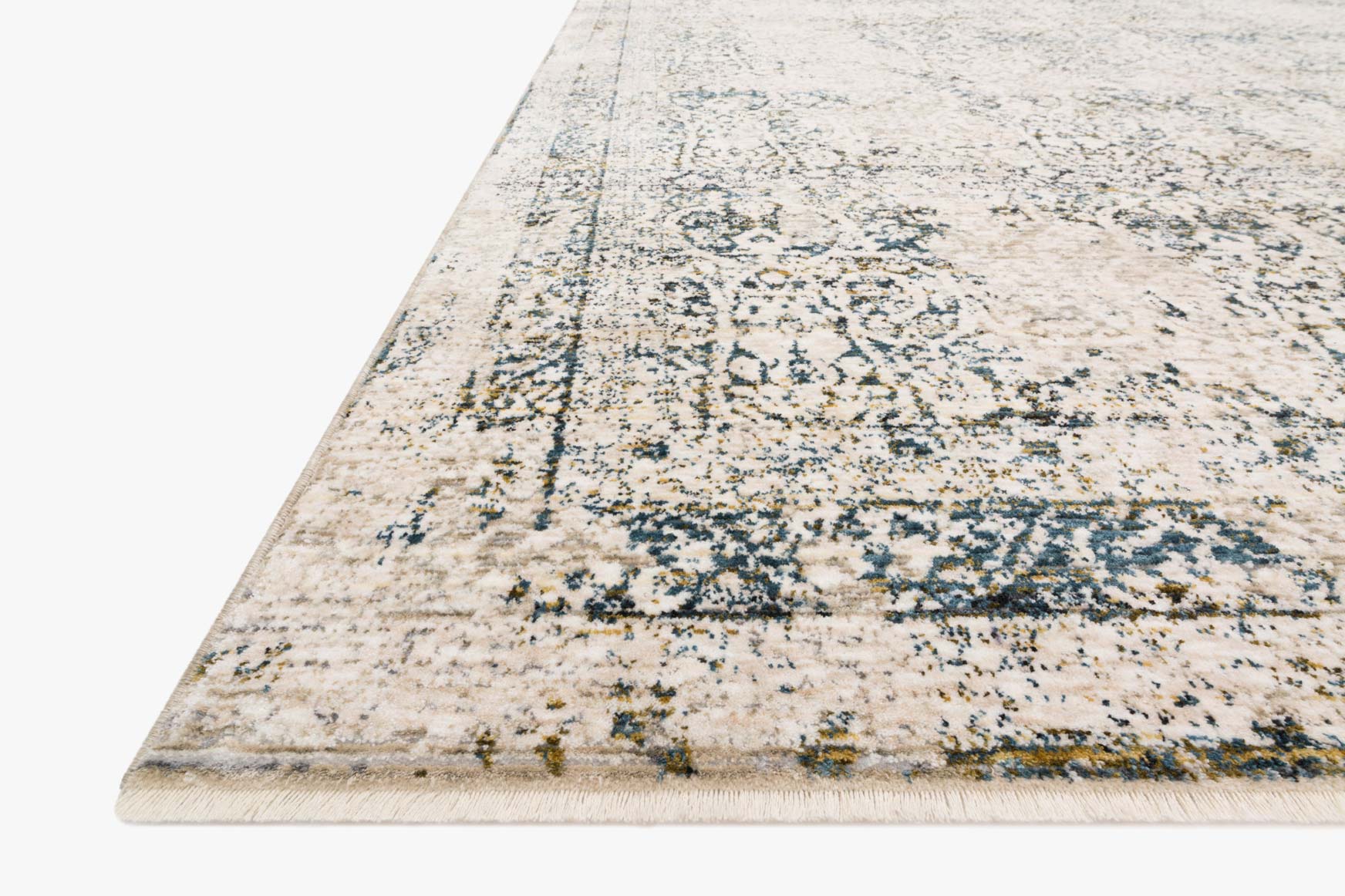 Loloi Theia Collection - Traditional Power Loomed Rug in Natural & Ocean (THE-01)