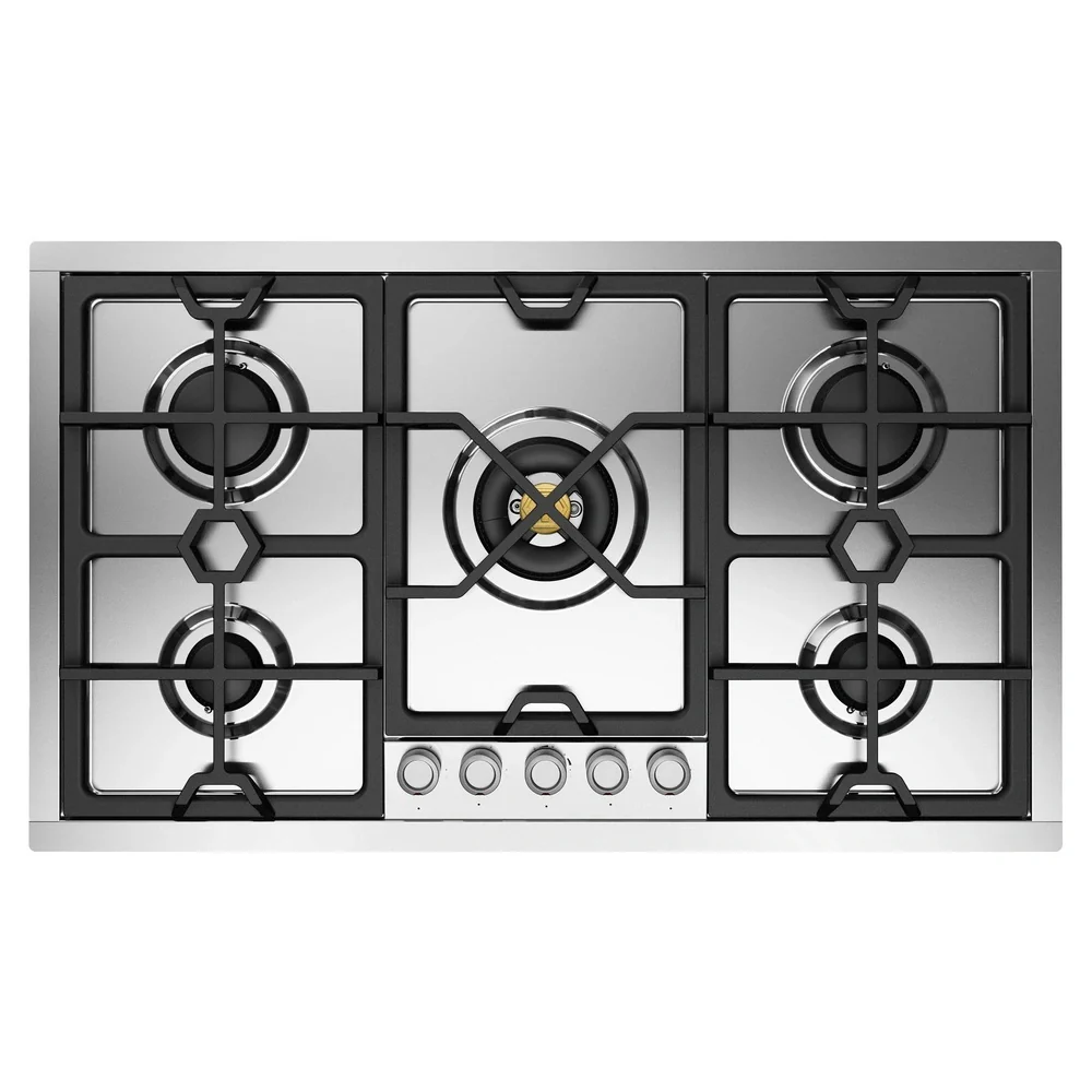 ILVE Panoramagic 36-Inch Built-In Gas Cooktop with 5 Burners in Stainless Steel (UHCPMT95SS)