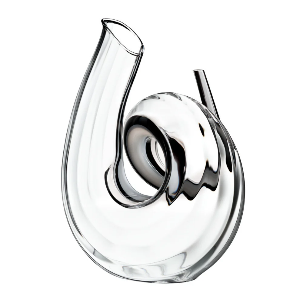 Riedel Decanters Crystal 1.5 Quart Fatto A Mano Curly Decanter