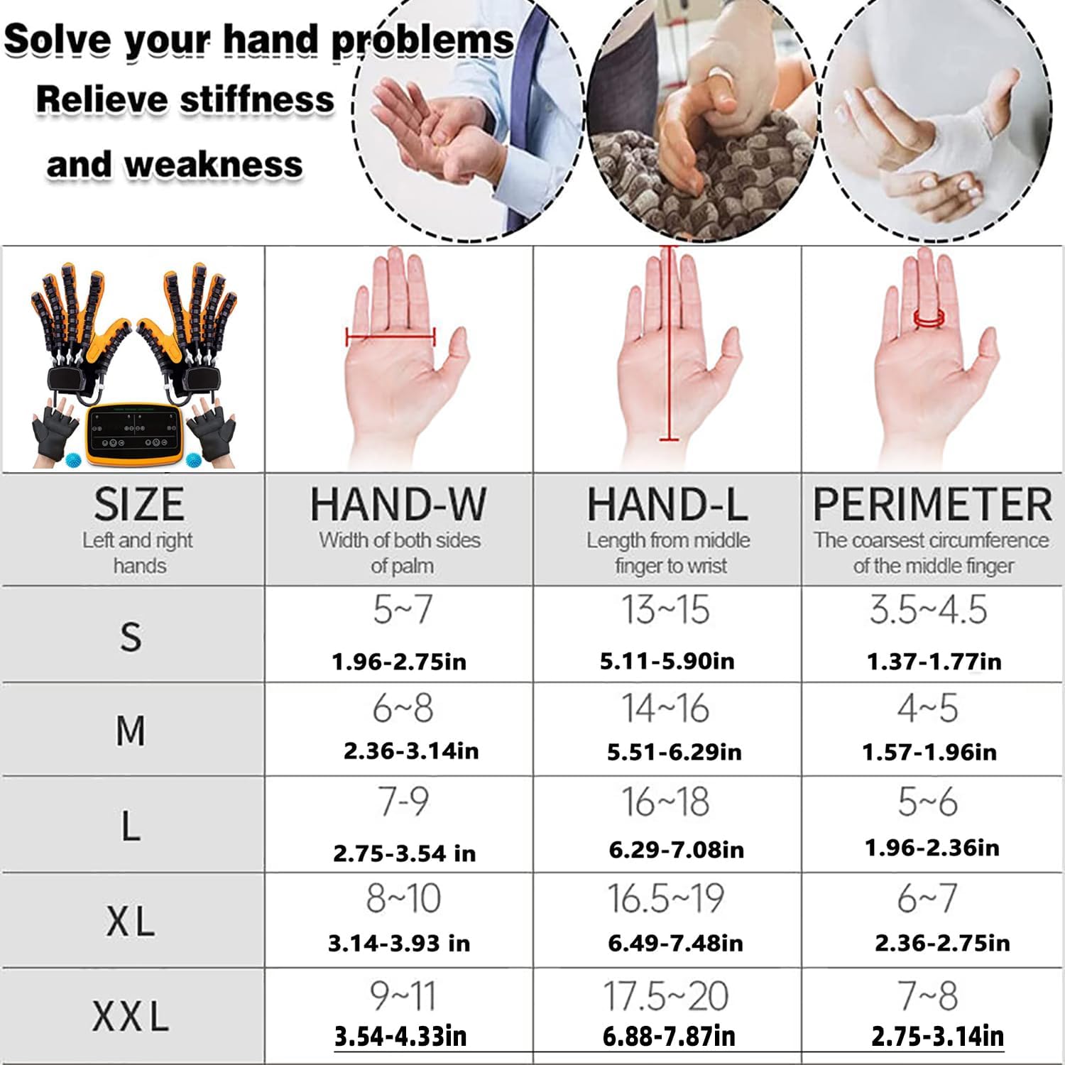 Rehabilitation Robot Glove Two-Handed Mode, Electric Finger Exercise Tools Help with Finger Extension Training, Massage Gloves Finger Training Gloves-Left and Right Hand||S