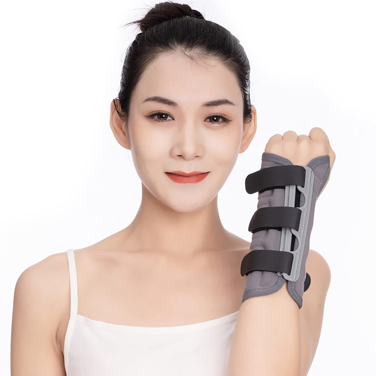 HAILM Wrist Supports, with Metal Strip Carpal Tunnel Wrist Splint for Both Hand & Wrist Brace, Day Night Wrist Supports for Joint Pain,R