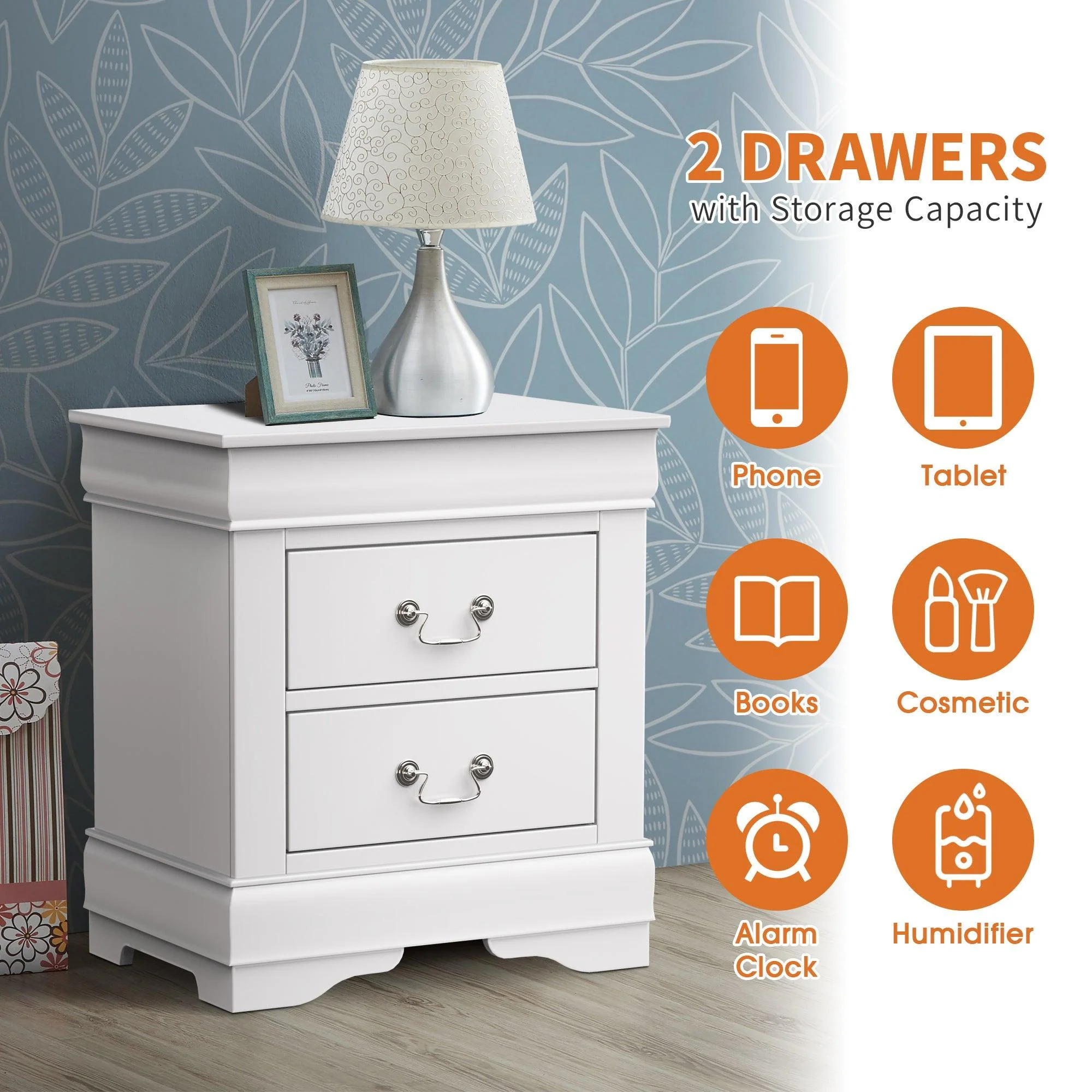 Parrot Uncle Furniture of America Night Stand Louis Philippe