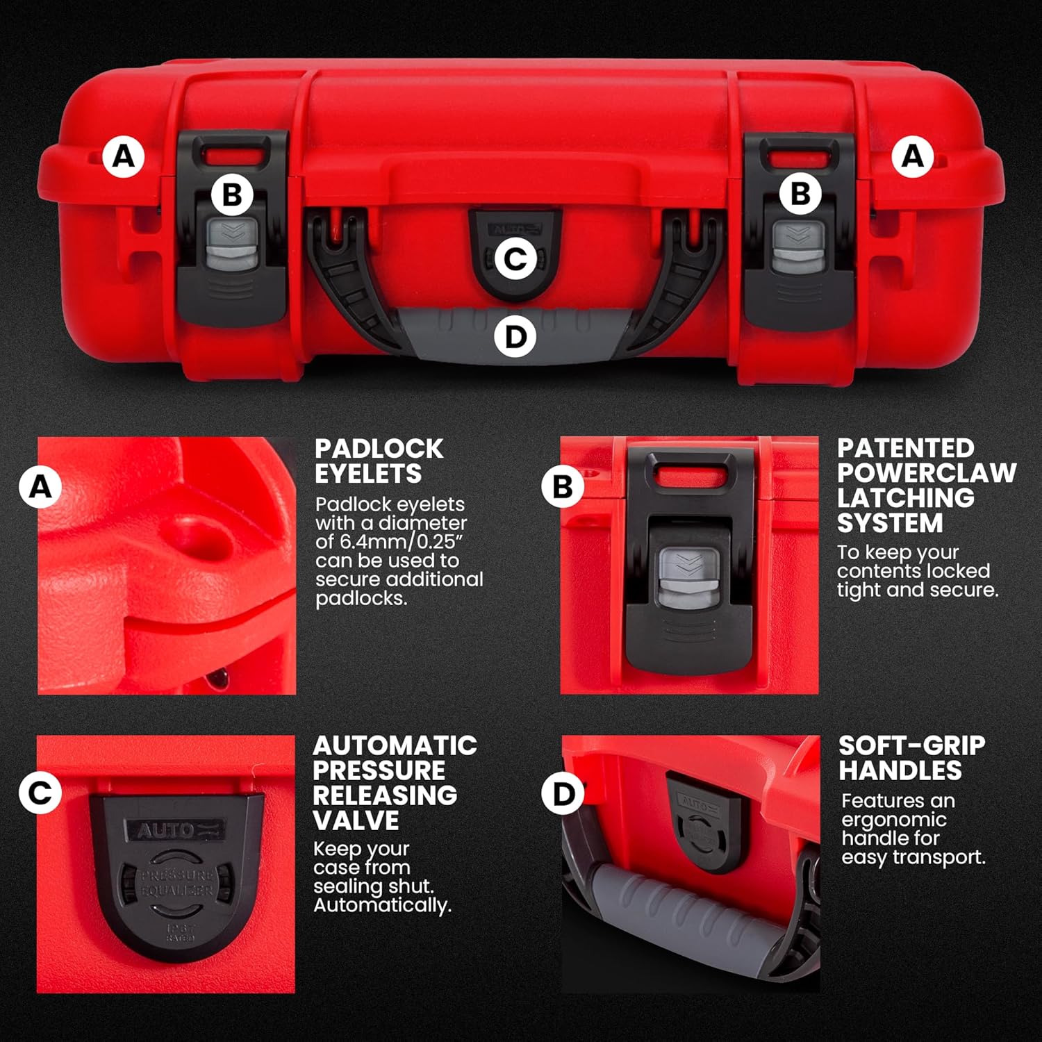 NANUK 910 Waterproof First Aid Kit 146pcs – Durable, Pre-Stocked First Aid Emergency Kit with Bandages, Tick Removal Tool, and More – Dustproof, Impact-Resistant, Floats (14.3