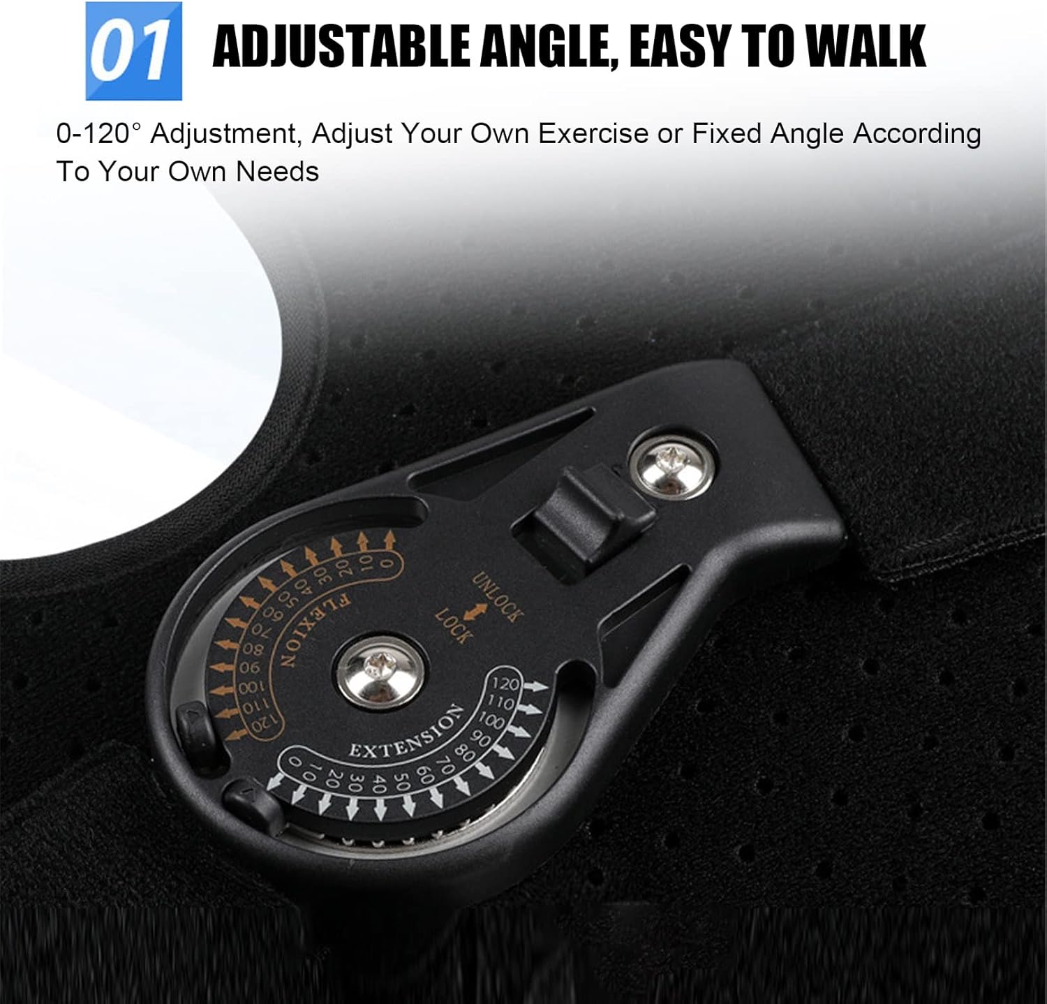 Adjustable Medical Knee Brace Postoperat Orthosis Knee Joint Support Ligament Sport Injury Orthopedic Splint with 4 Straps for After Surgery (Color : Black, Size : Small)