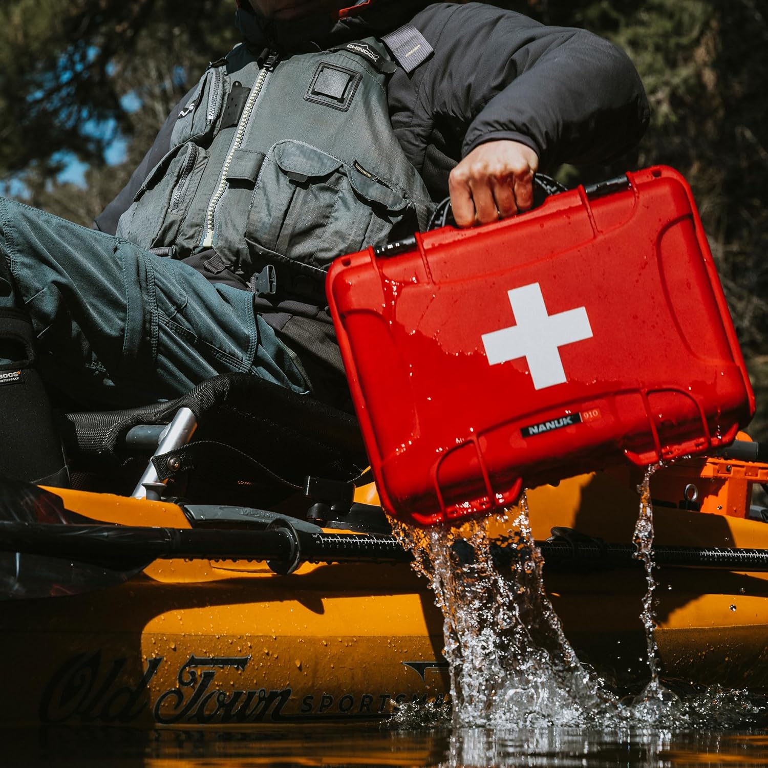 NANUK 904 Waterproof First Aid Kit 110pcs – Durable, Pre-Stocked First Aid Emergency Kit with Bandages, Tick Removal Tool, and More – Dustproof, Impact-Resistant, Floats (10.2