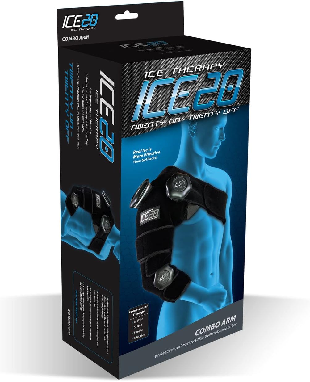Bownet ICE20 Refillable Arm & Shoulder Ice Pack Compression Wrap for Pain Relief (One Size)