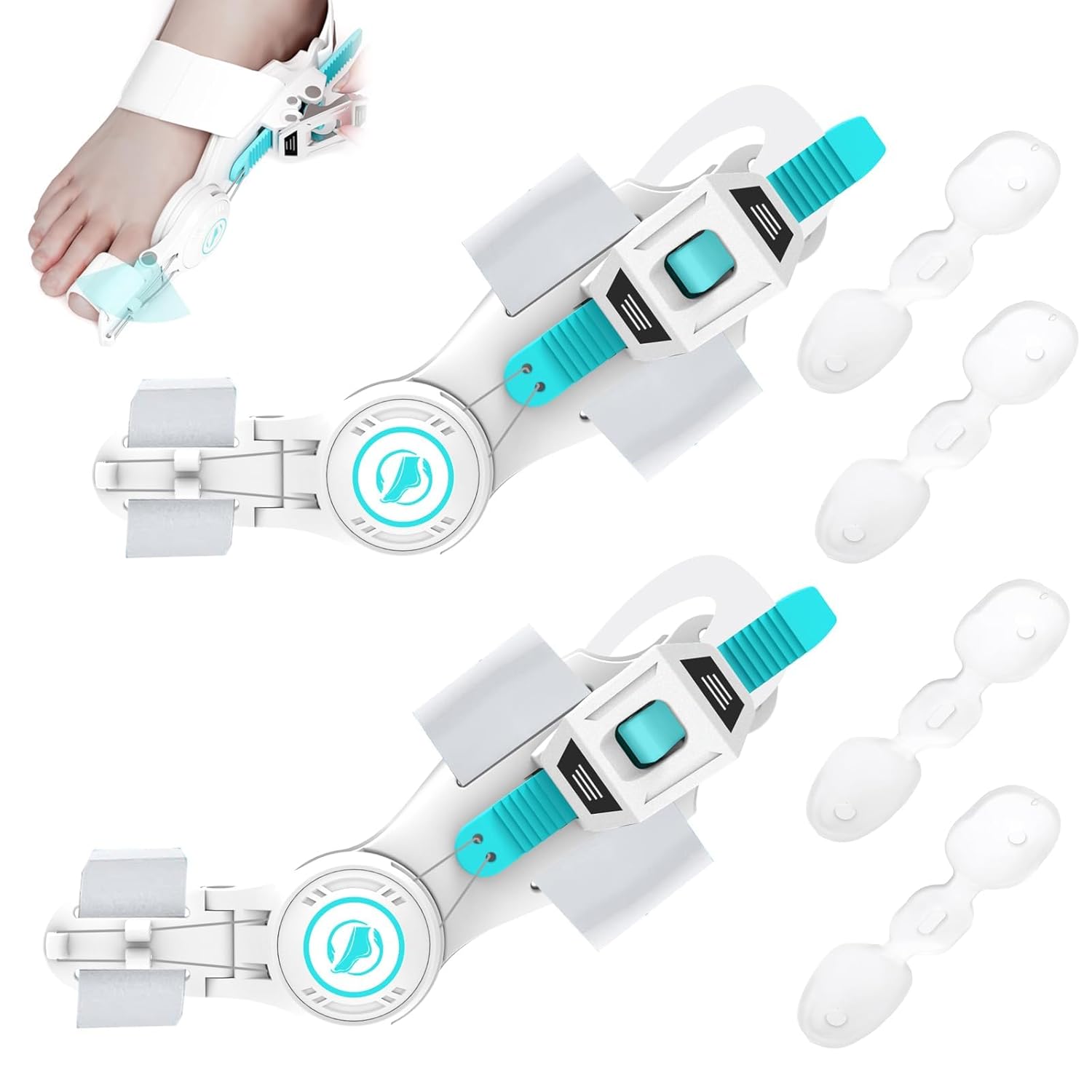 Upgraded Bunion Corrector for Women & Men, Orthopedic Bunions Correction with Non Slip Big Toe Separators, Adjustable Bunion Splint Suitable for Left/Right Feet Bunion Relief, 2PCS