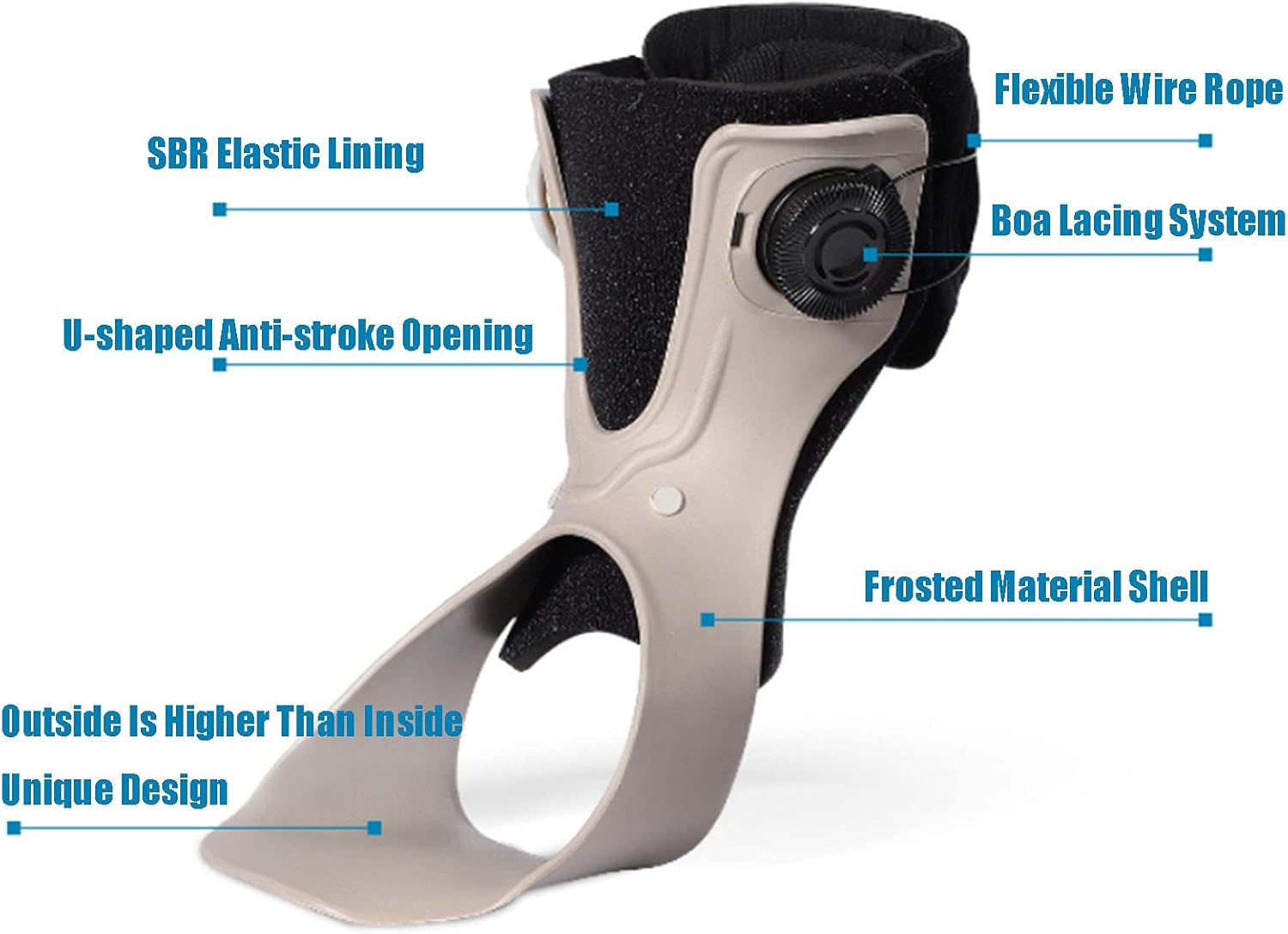Foot Drop Orthosis Ankle Foot Drop Brace Orthosis Splint Foot Drop Brace Stability Support Pads, Relieve Pressure,L