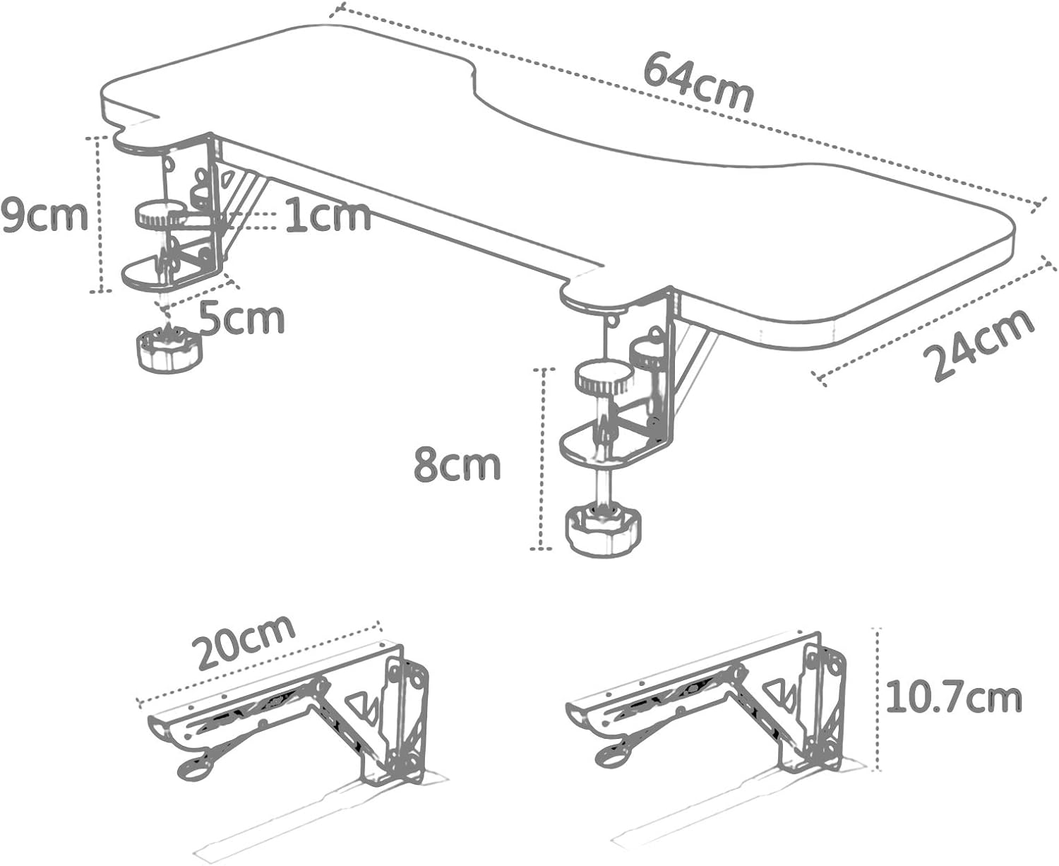 Computer Arm Rest Support Ergonomics Keyboard Tray Clamp Adjustable Desk Extender Armrest Shelf Stand Wrist Rests,