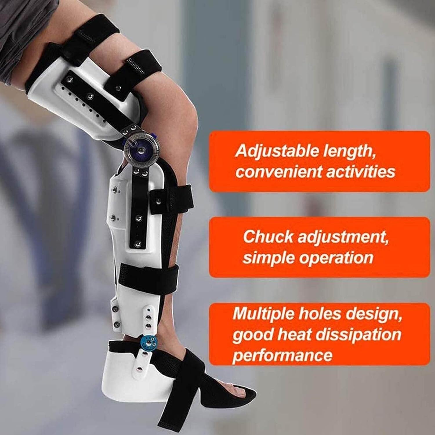 Adjustable Hip Joint Fixation Bracket, Knee Orthosis Support Joint Stabilizer, Adjustable Calf Ankle Foot Fixed Bracket, Leg Brace Articulated Hip Joint Fixation Bracket for Hip Fracture, Thigh Fractu