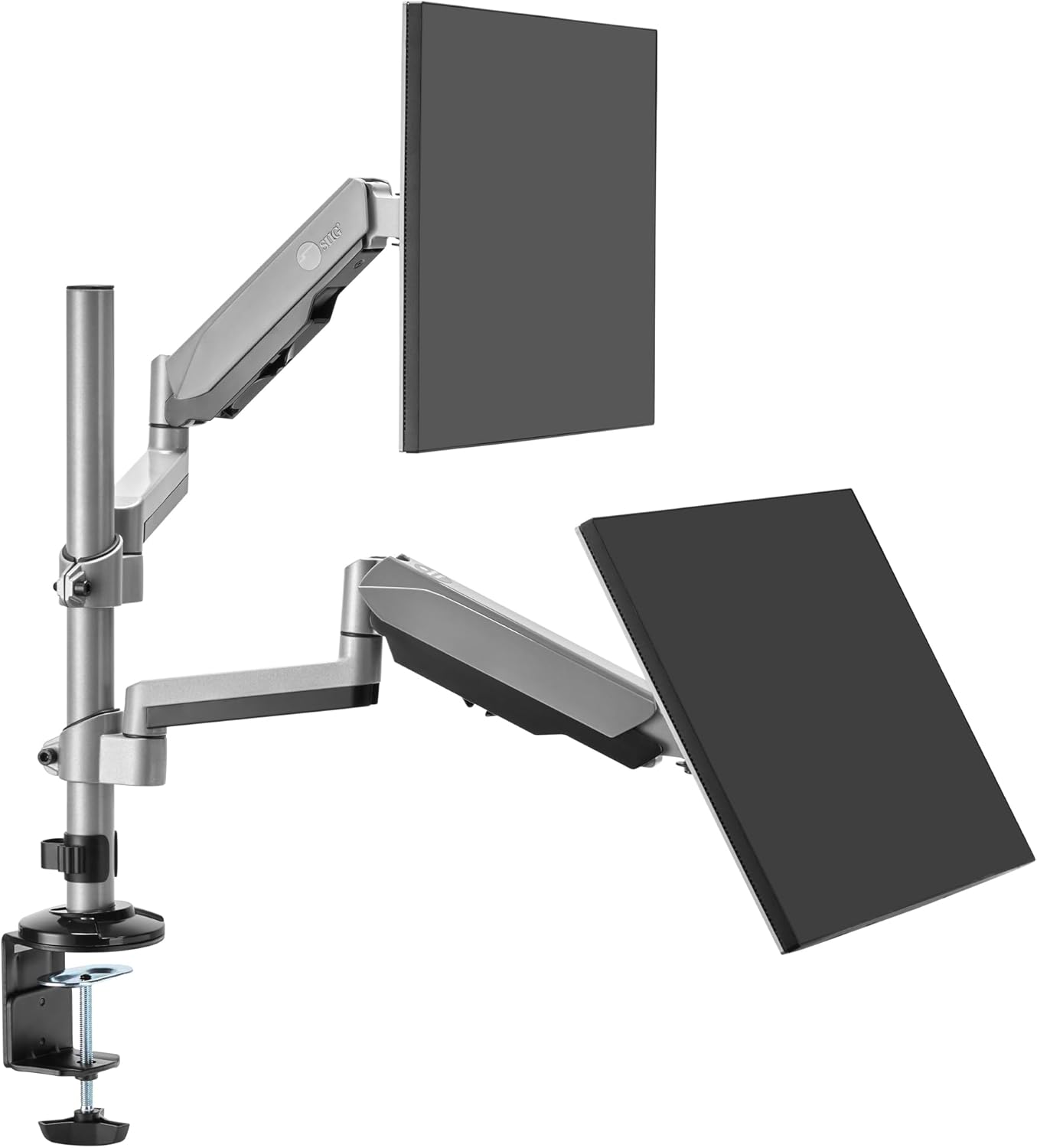 SIIG Dual Monitor Arm Desk Mount with Gas Spring, Holds Two 17