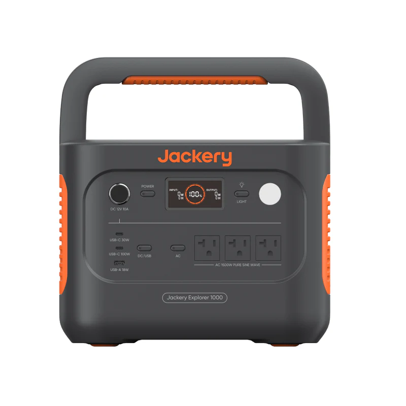 Jackery Explorer 1000 Portable Power Station 1070Wh LiFePO4 Battery, 1500W AC/100W USB-C Output
