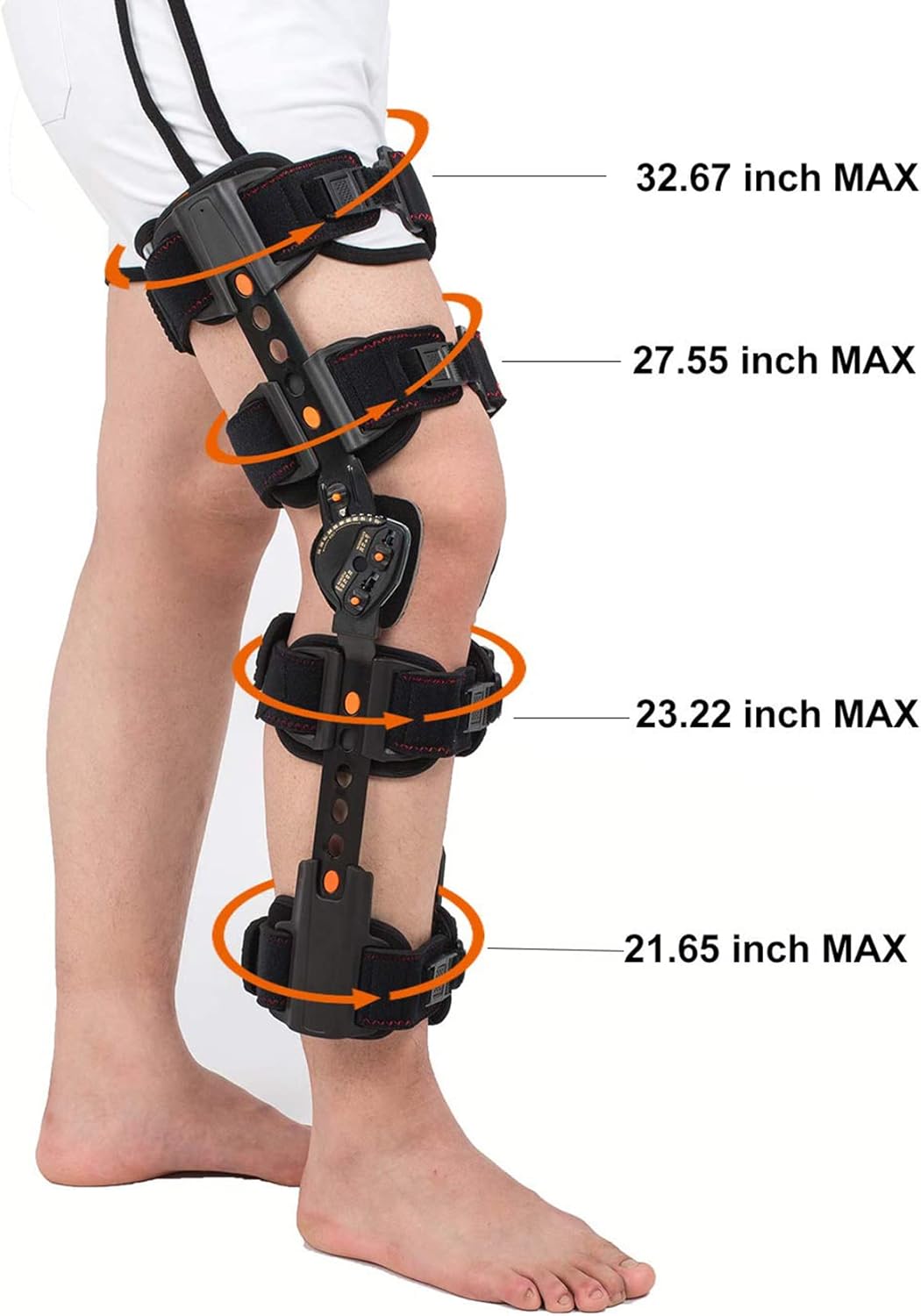 Knee Brace - Adjustable Articulating Knee Immobilizer Bracket Support Leg Splint Stabilizer for Post Acl, MCL and Pcl Hemiplegic Immobilization, Meniscus Tears,