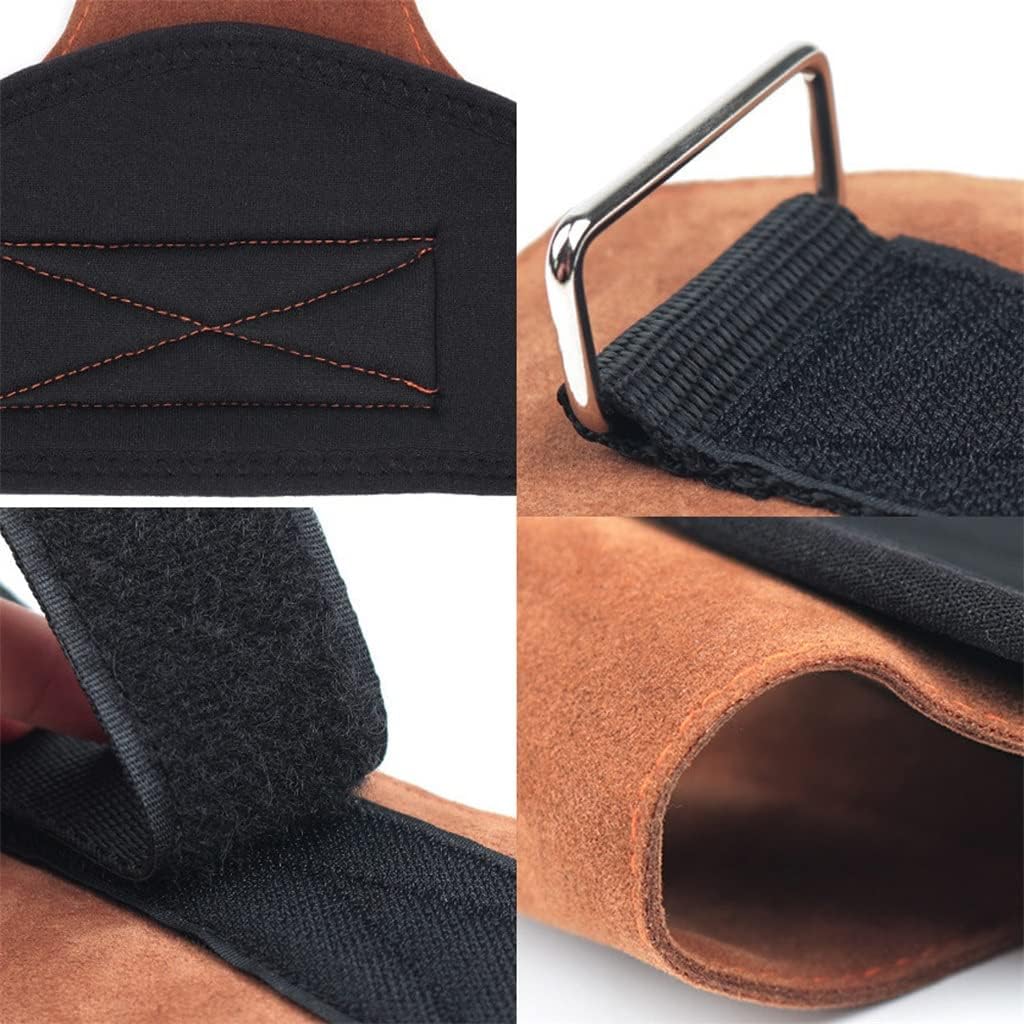 1 Pair Leather Anti-Skid Hand Grip Weight Lifting Wrist Palm Guard Gloves Fitness Equipment Accessories