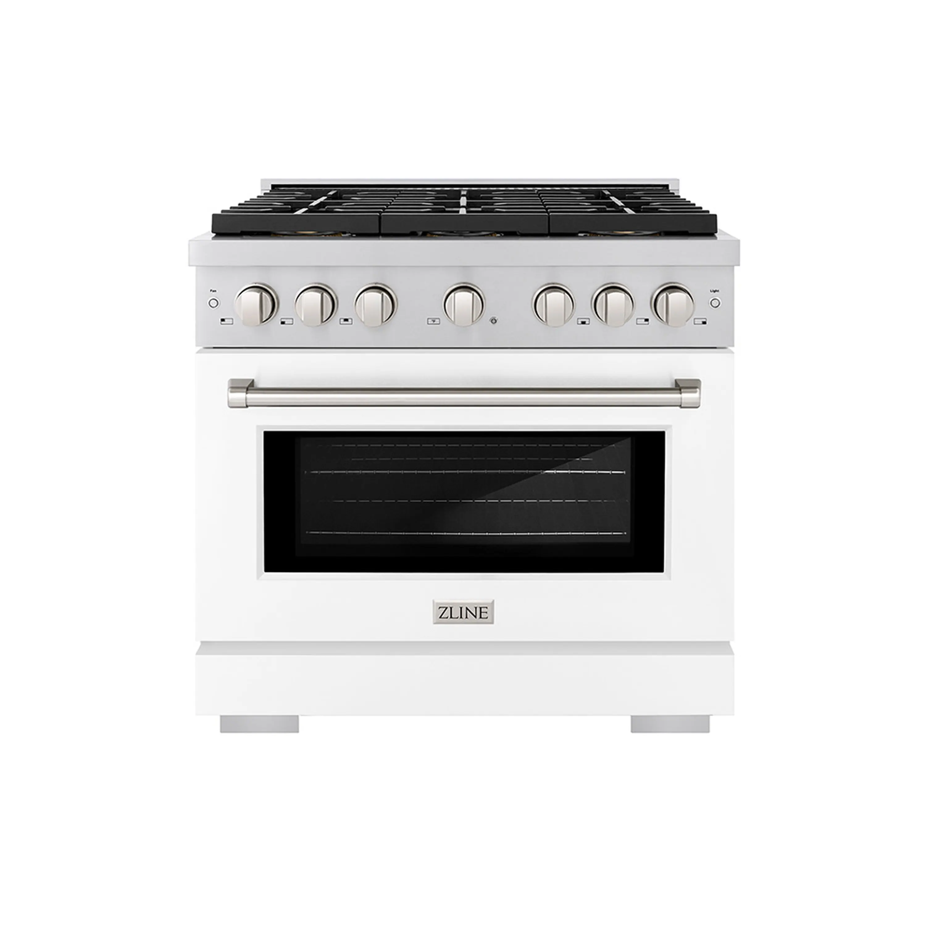 ZLINE 36-Inch 5.2 cu. ft. Paramount Gas Range with 6 Burner DuoPro鈩?Cooktop and Convection Gas Oven with White Matte Door (PSGR-WM-36)