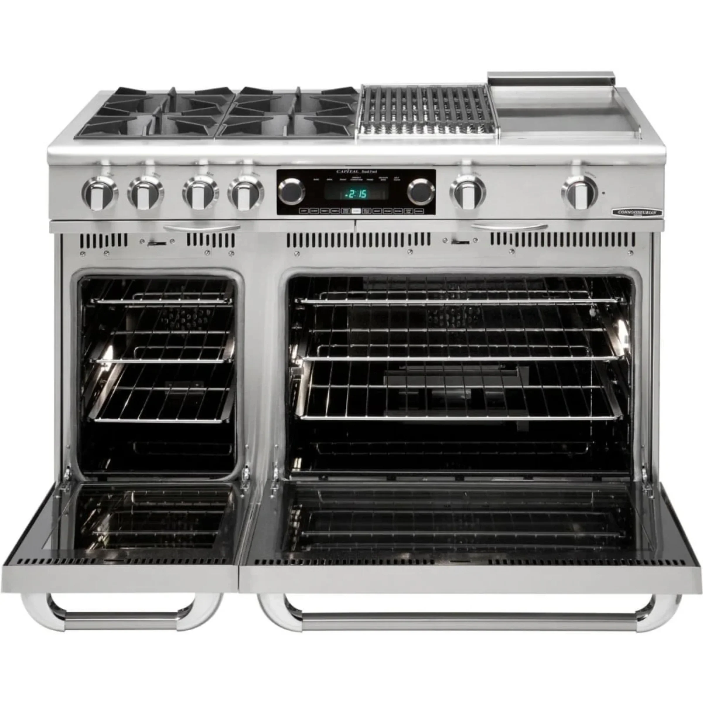 Capital 48-Inch Grand Chef Dual Fuel Range in Stainless Steel with 4 Open Burners, Grill, & Griddle (COB484BG)