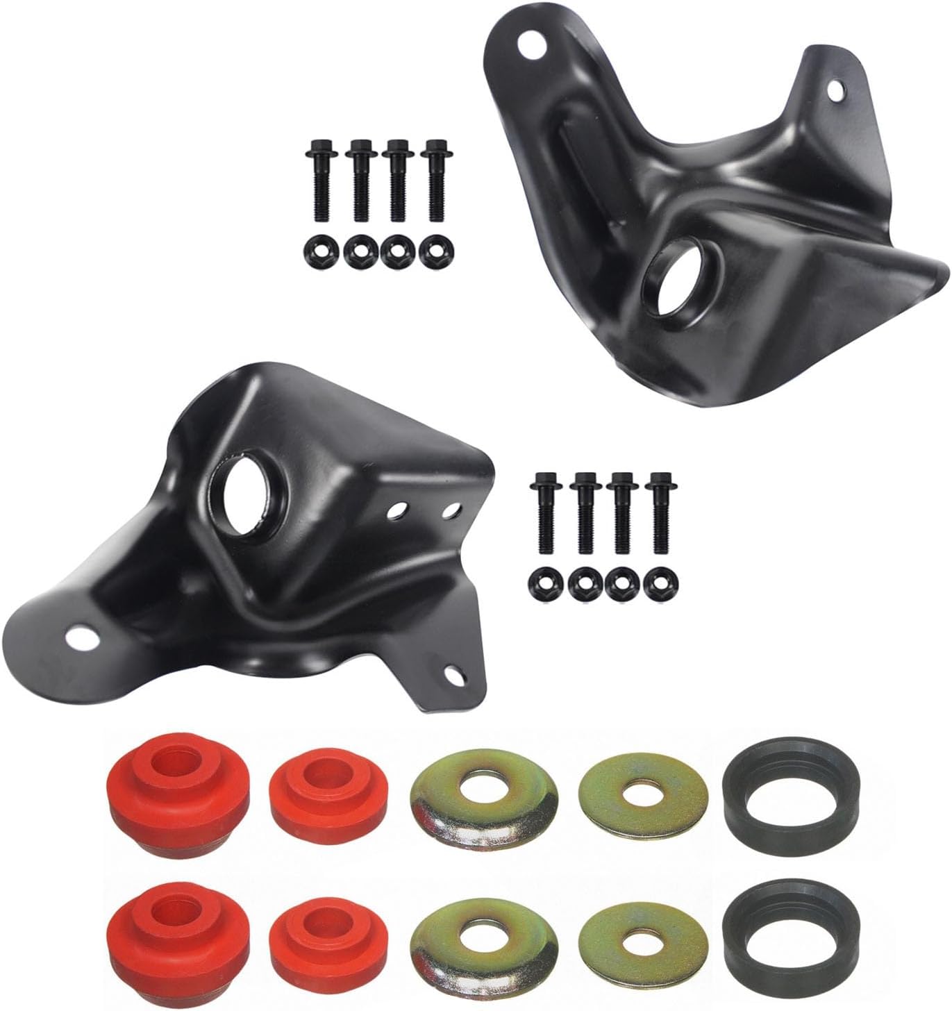 Passenger and Driver Side Radius Arm Bracket Control Arm Support with Radius Arm Bushing for 1980-1996 Ford Bronco F100 F150 F250 F350 523-018 523-020