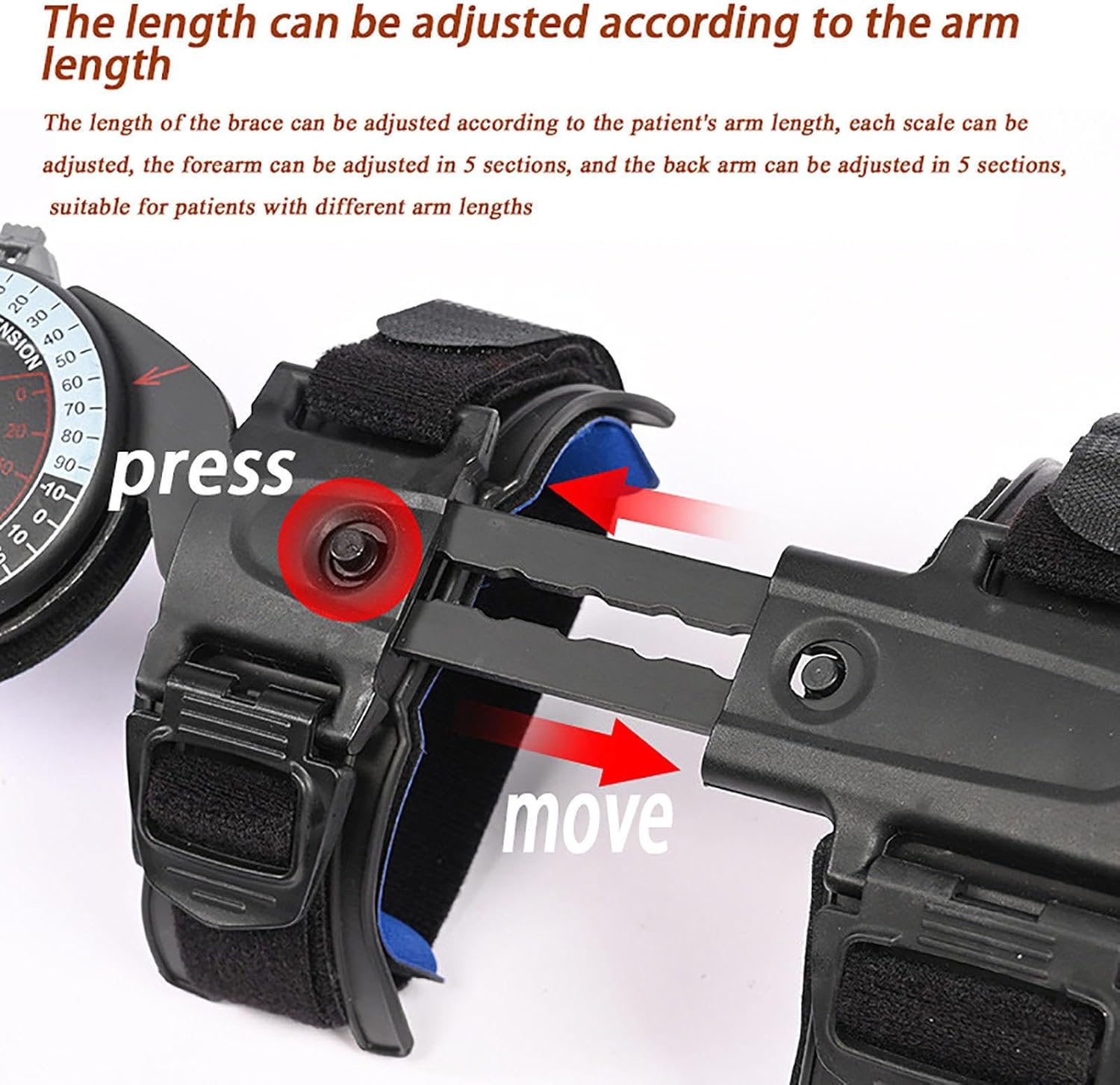 Hinged ROM Elbow Brace Stabilizer Splint with Strap Adjustable Post OP Elbow Brace Arm Injury Recovery Support After Surgery Fits All Unisex,Left