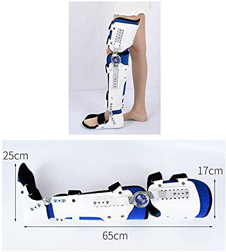 Hinged Knee Foot Support Brace， Adjustable Post Op Orthosis Immobilizer Protector， Full Leg Stabilizer Knee Orthosis Splint，Left