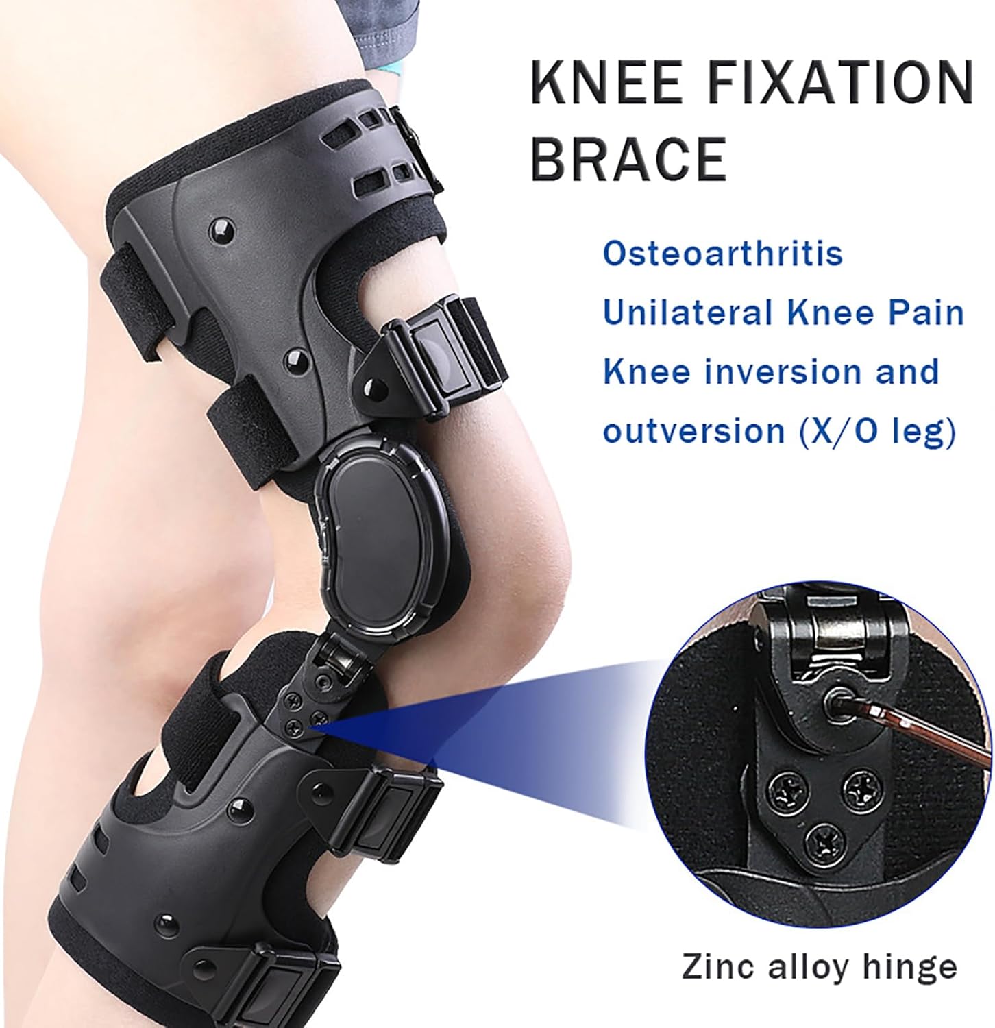 Knee Support, Oa Knee Brace, Adjustable Unilateral Knee Brace, Knee Immobilizer Stabilizer for Knee Valgus and Valgus, Meniscus Tear, Cartilage,Right