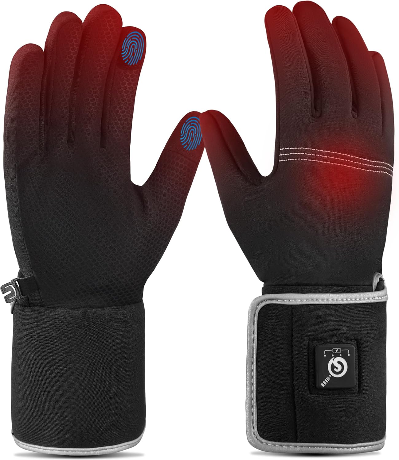 SAVIOR HEAT Heated Glove Liners for Men Women, 10-Second Fast Heating 8H Warmth 7.4V 2200mAh Battery Power Thin Heated Gloves, Ultra-Thin Breathable for Winter Driving Cycling Typing Camping Walking Dog