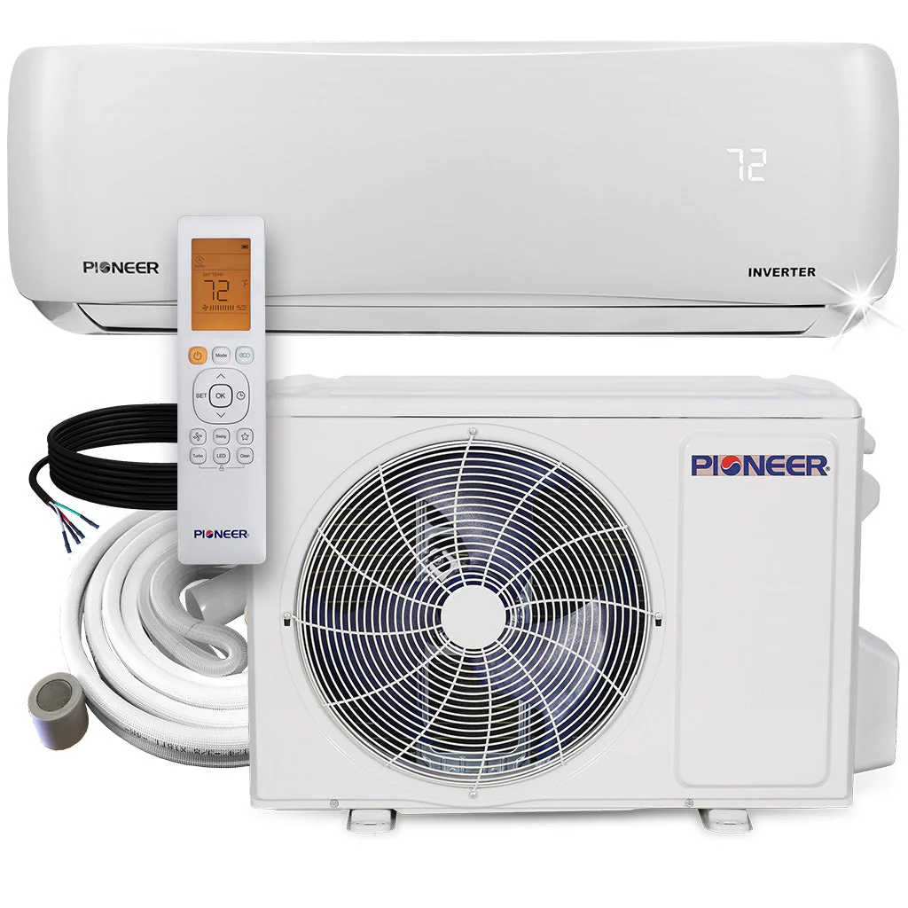 Pioneer Quantum Series 9,000 BTU Ductless Mini-Split Inverter+ Air Conditioner and Heat Pump - 21.7 SEER2, Energy Star, 230V (WYS009GMFI20RL)