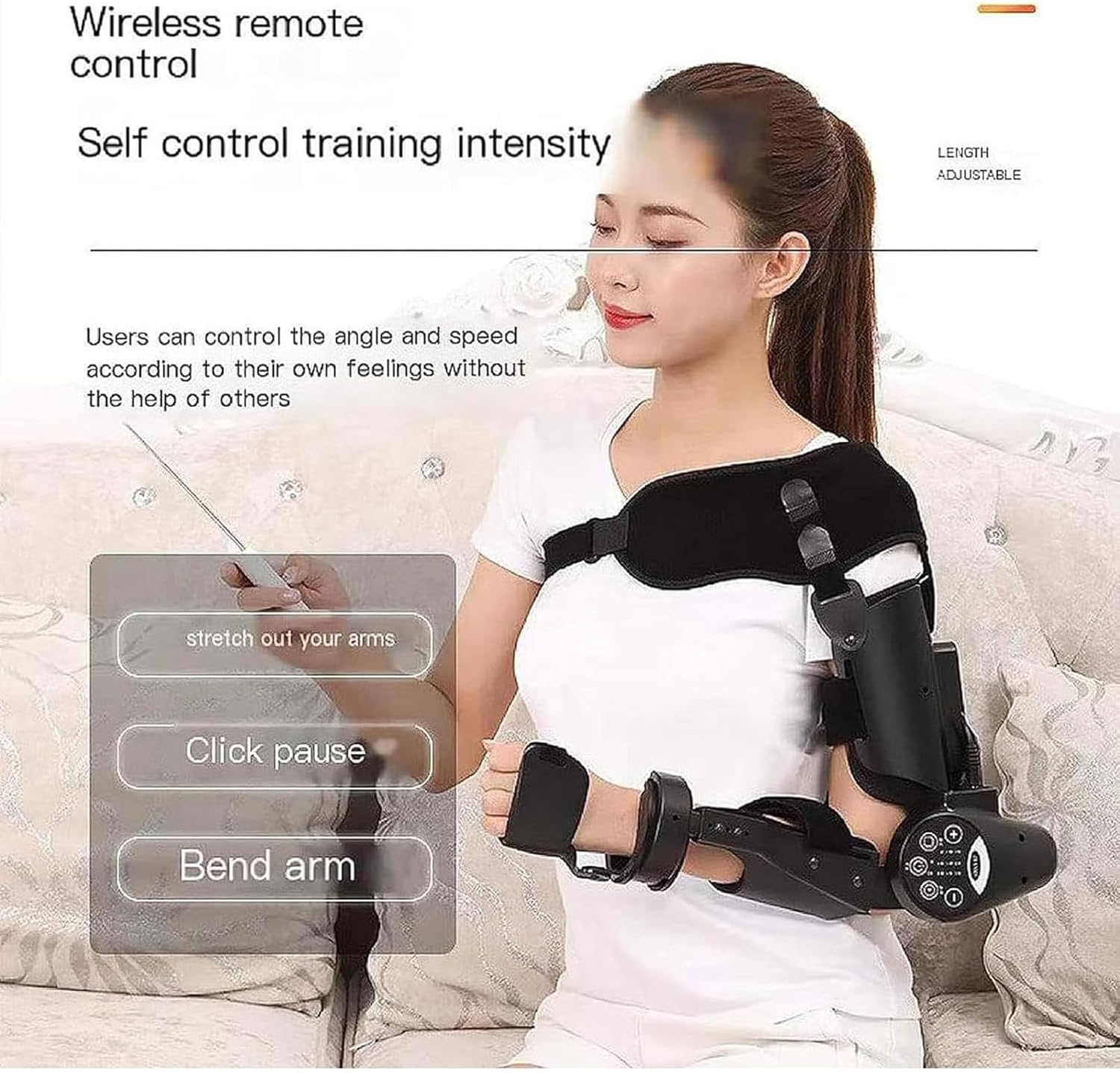 Brace Electric Elbow Joint Rehabilitation Device,Elbow Flexion and Extension Trainer,Post Op Elbow Brace Stabilizer Splint for Stroke Hemiplegia Patients,Right