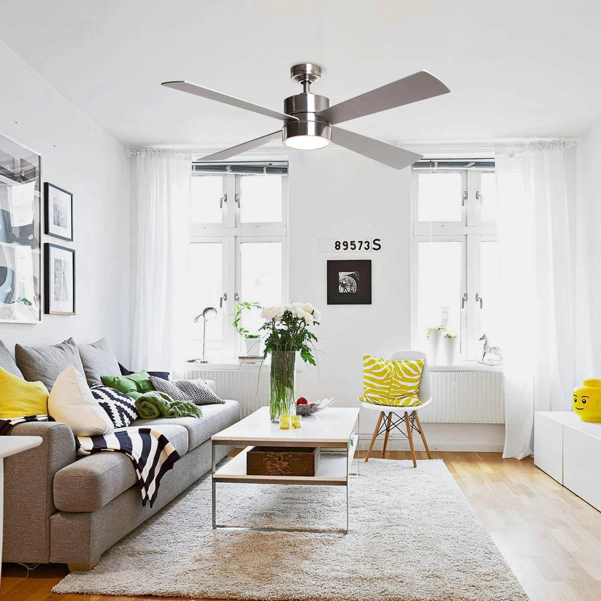 Parrot Uncle 52-Inch Bucholz Industrial Ceiling Fan with Dimmable LED Light