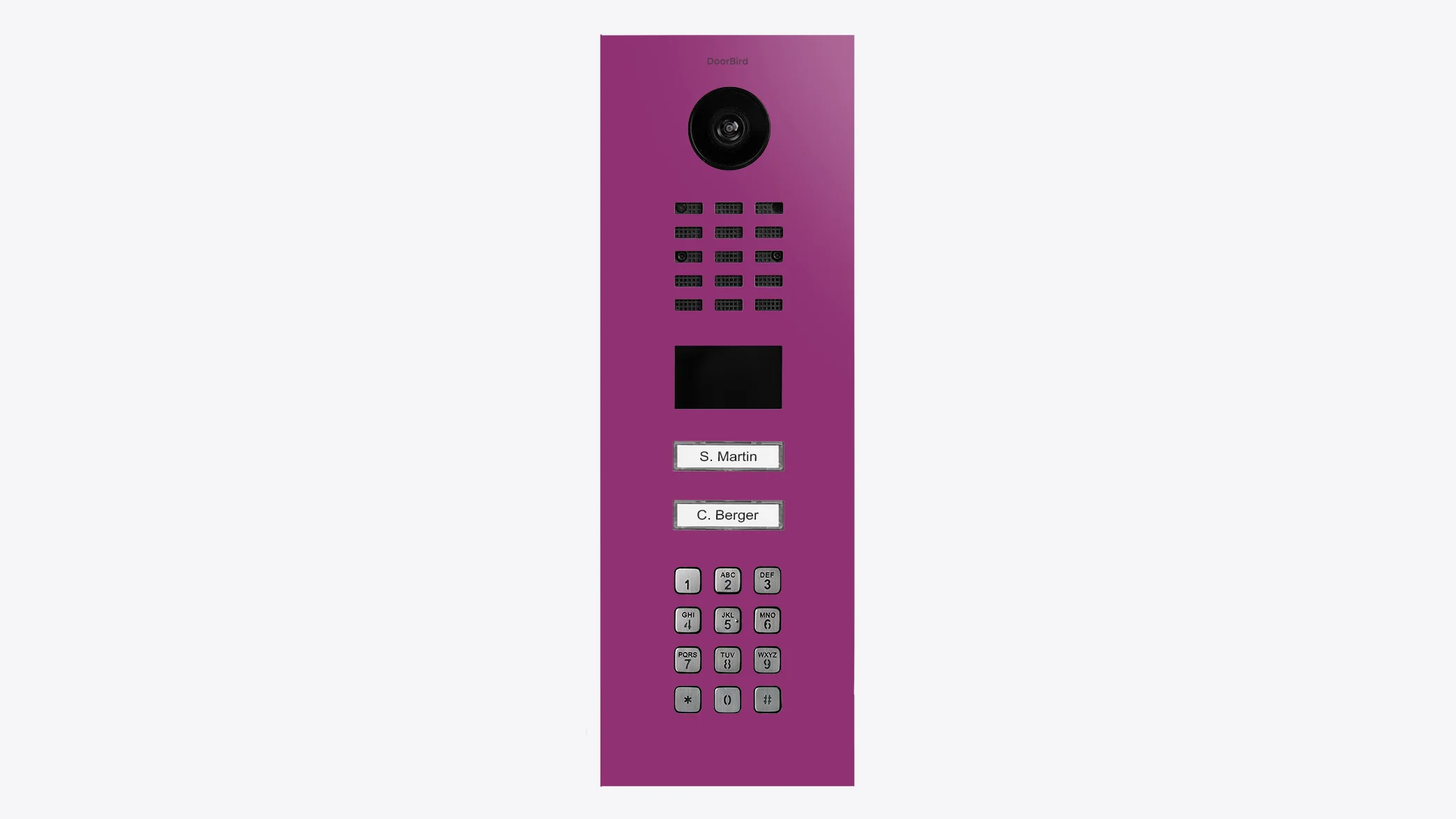 DoorBird D2102KV IP Video Door Station, 2 Call Button in Traffic Purple, RAL 4006