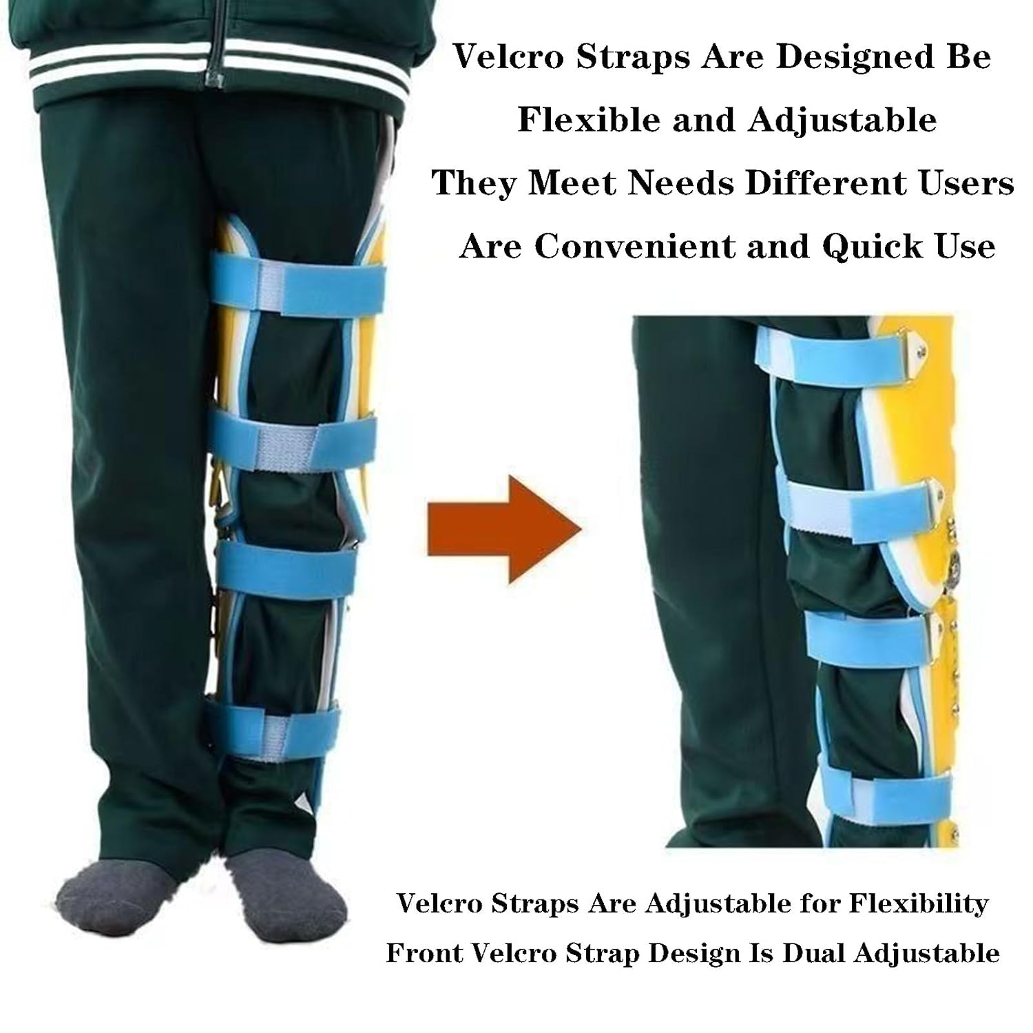 SFKLYU Kids Knee Immobilizer, Adjustable Knee Immobilizer Brace, Child Hinged Knee Brace, Guard Splint Leg Protector for Post OP Patella Injury Osteoarthritis,B Left