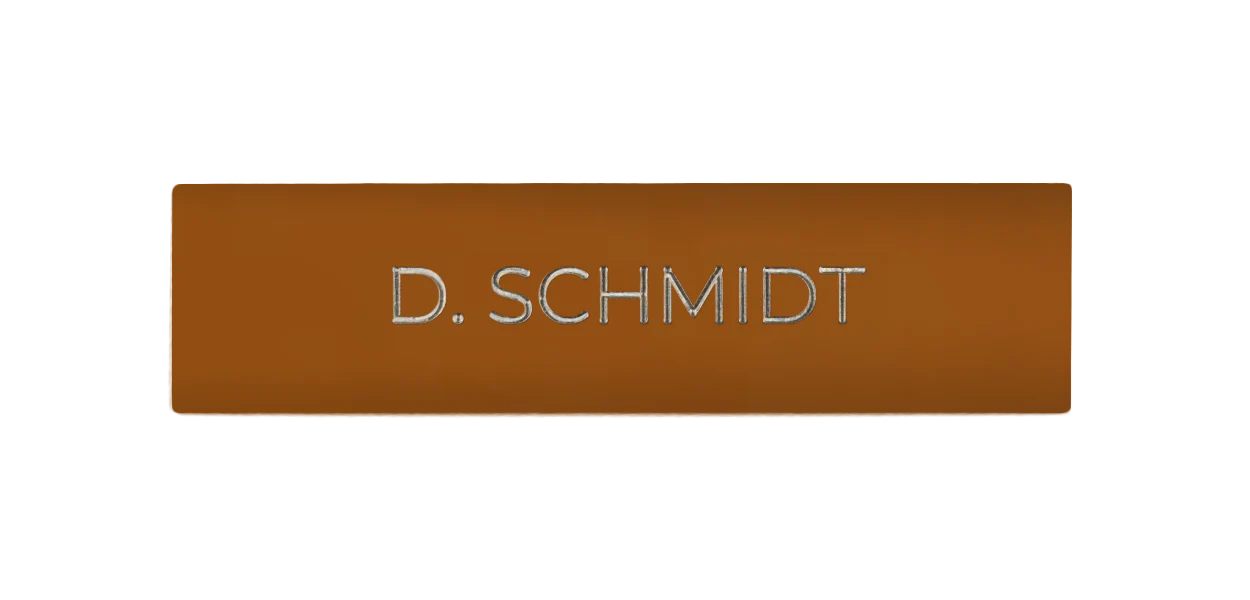 DoorBird Nameplate for One Call Button D21X  in Orange Brown, RAL 8023 - Individual Engraving