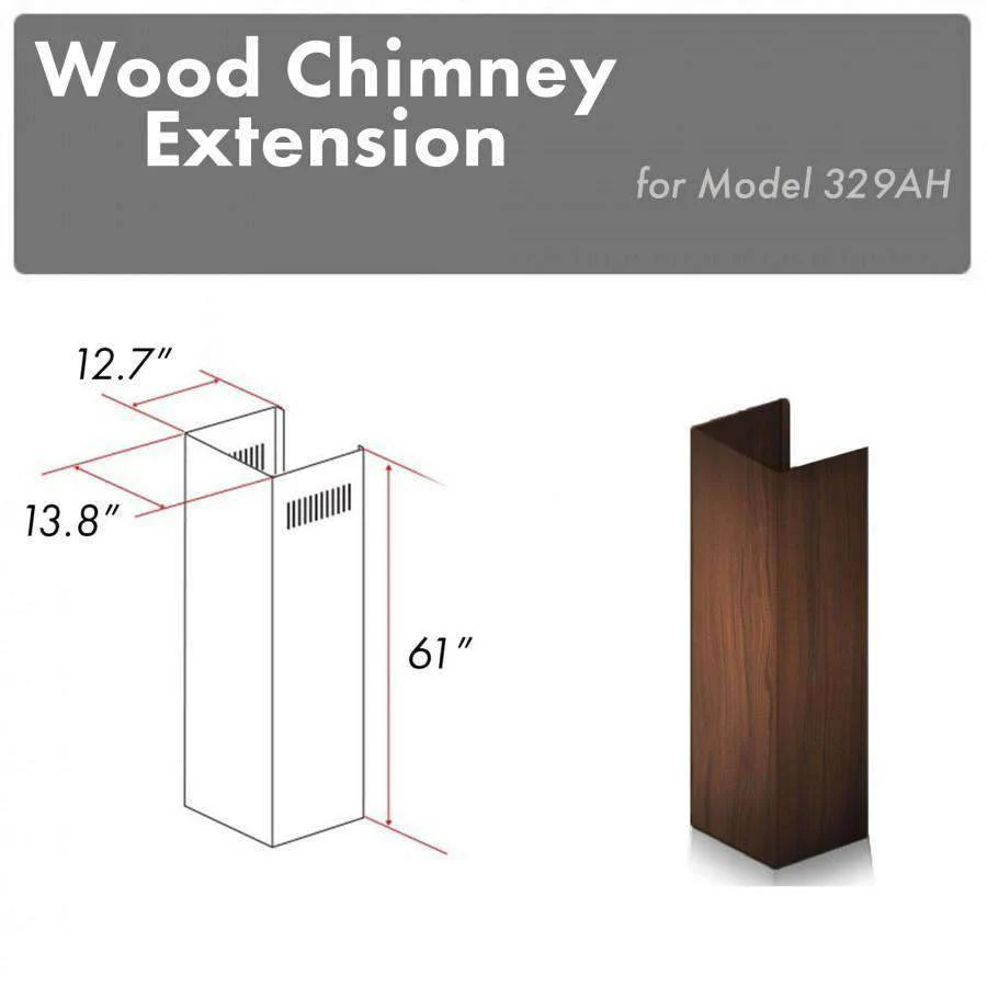 ZLINE 61-Inch Wooden Chimney Extension for 12.5 Ft. Ceiling (329AH-E)