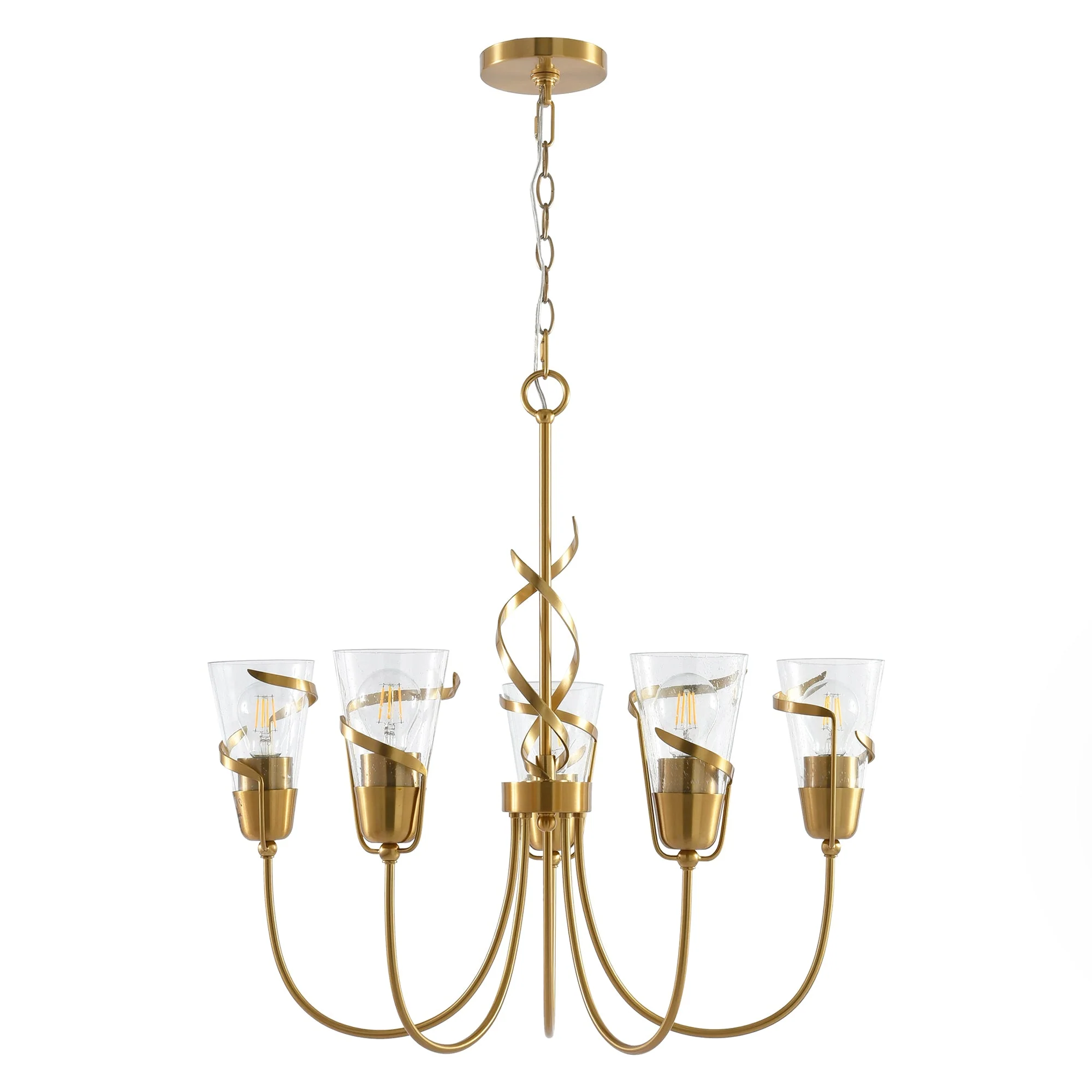 Parrot Uncle 26-Inch Uriah 5-Light Golden Chandelier (D3019)