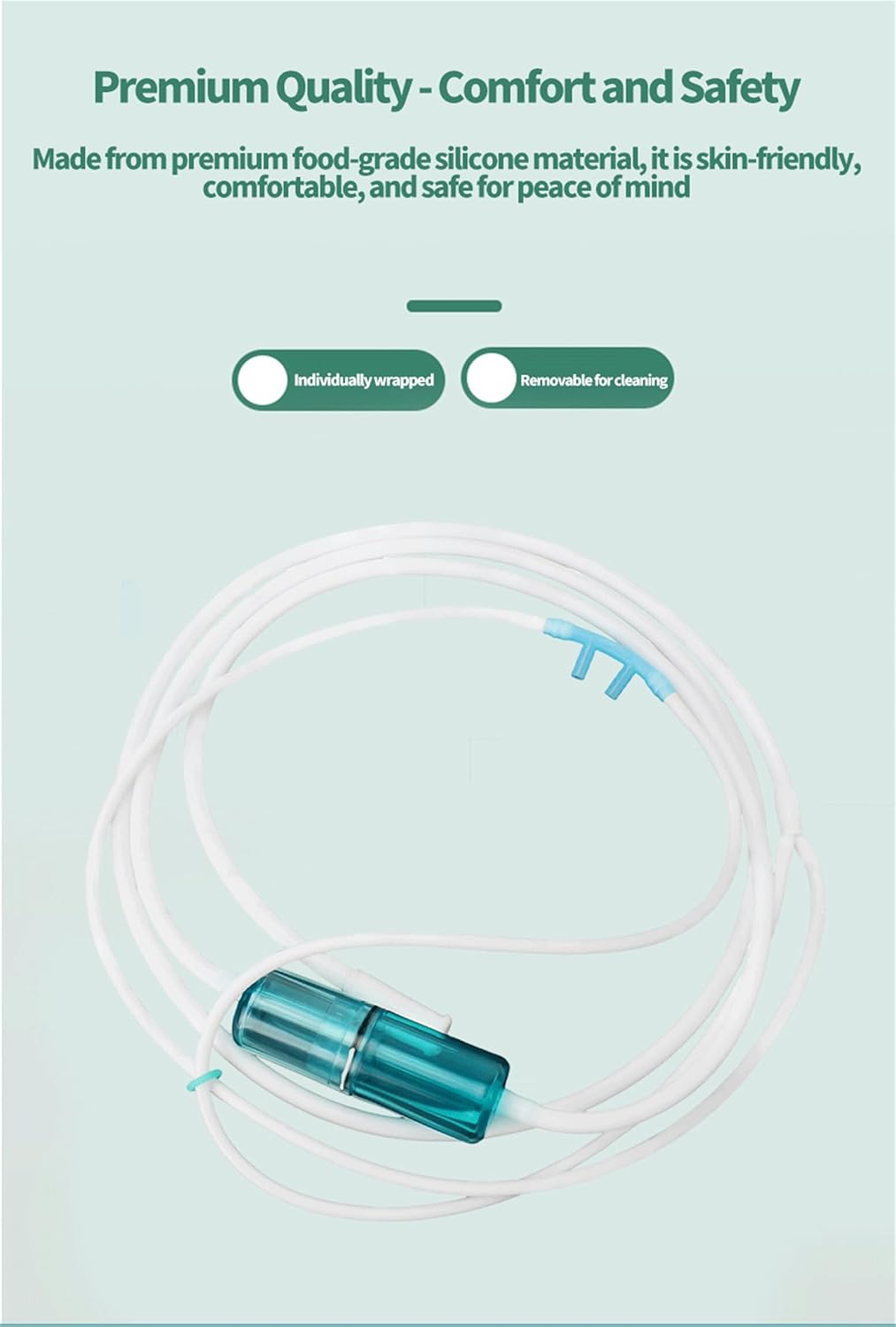 Hydrogen Nasal Cannula, 6.5 FT Ultra Soft & Crush Resistant Tubing, Reusable, Includes Water Trap Collector, for Home Use, 20pcs