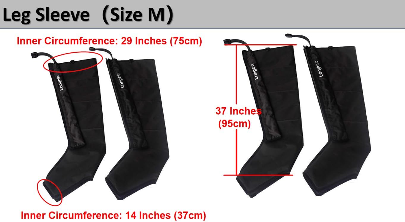 LONGEST Lymphedema Pumps Legs Foot Air Compression Therapy Boots Lymphatic Leg Recovery Compression System Pressotherapy for Swelling, Circulation & Pain Medium