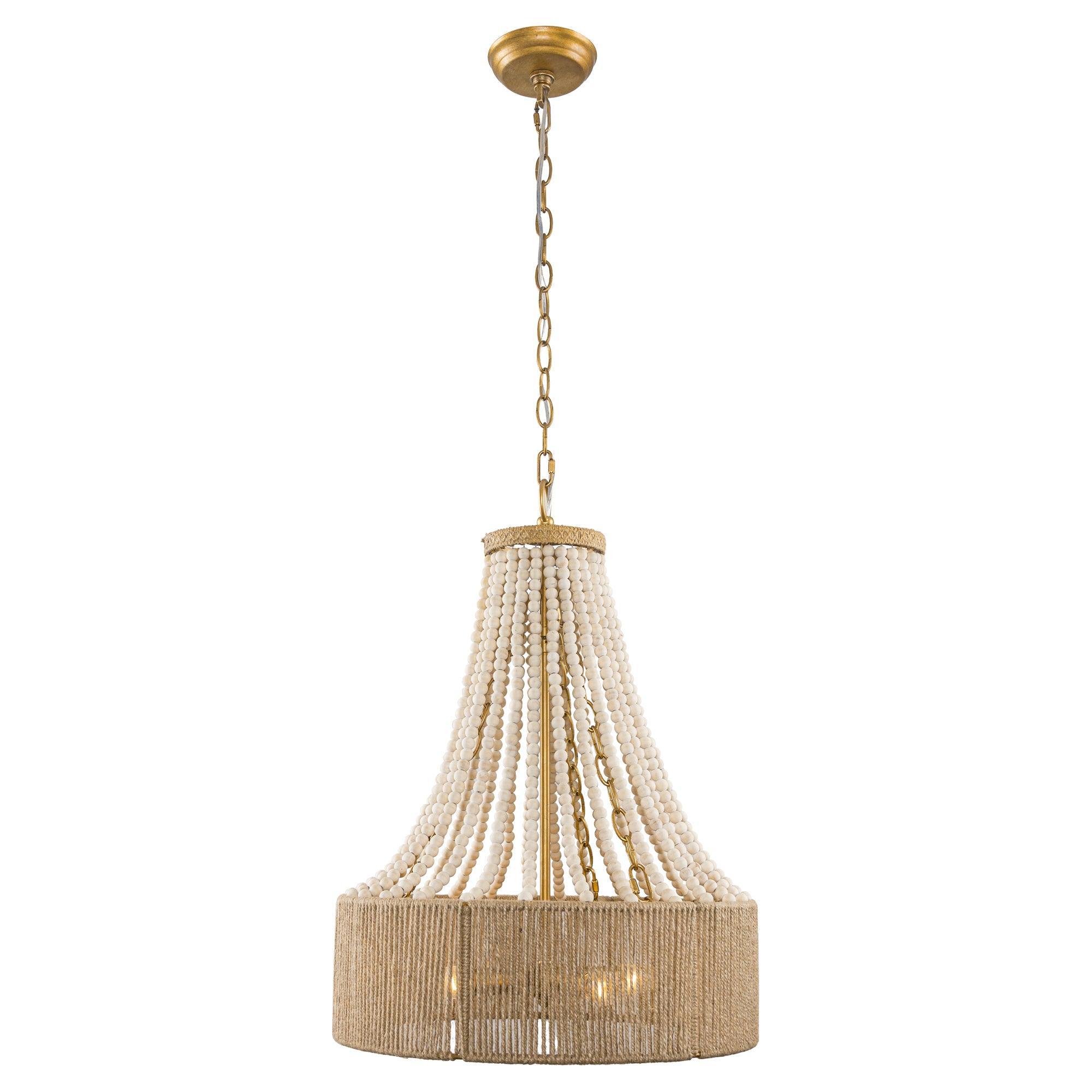 Parrot Uncle 4-Light Golden Farmhouse Dry Rated Chandelier (BBW9738-4)